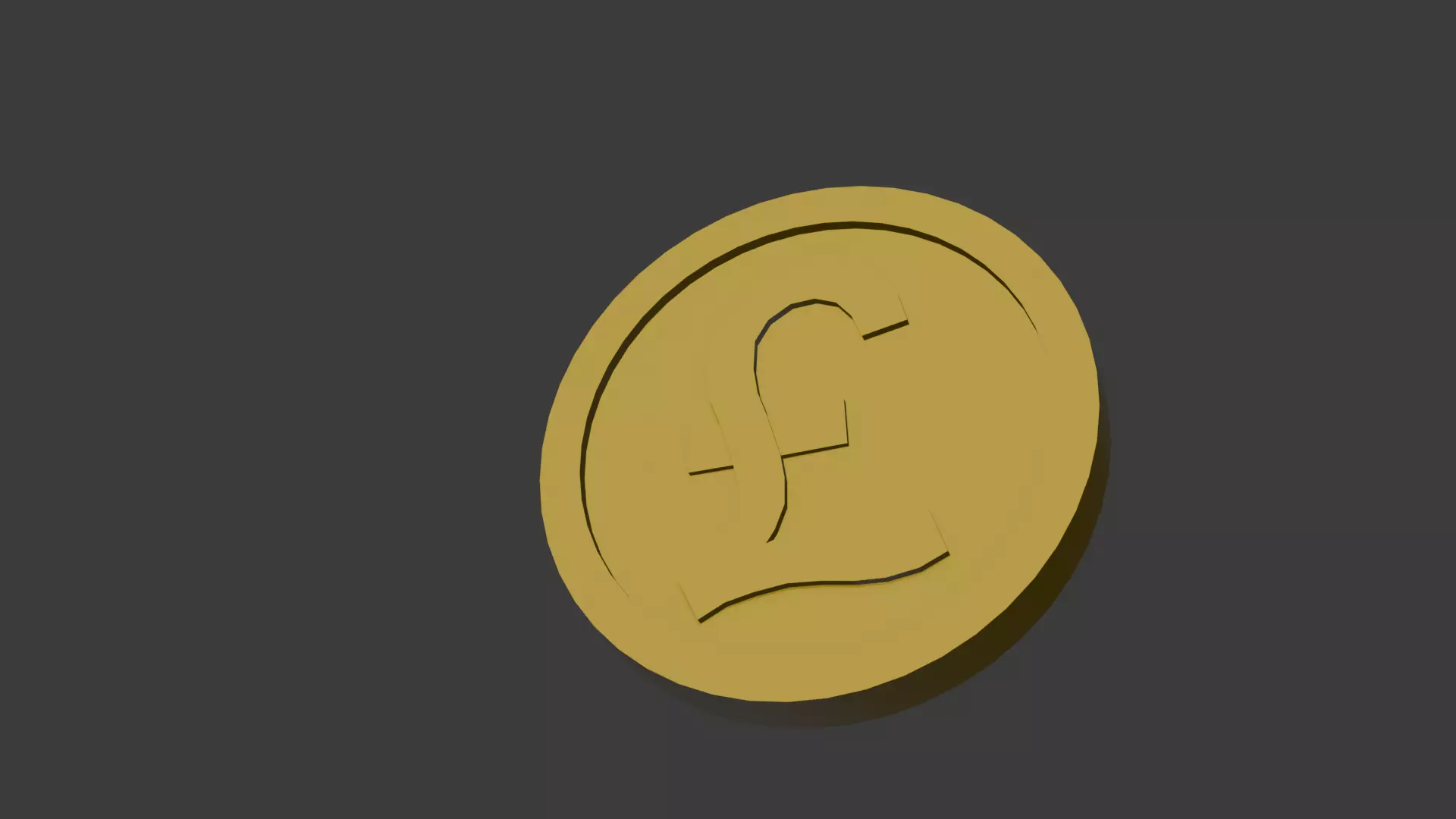 Currency coin Low-poly 3D model_4