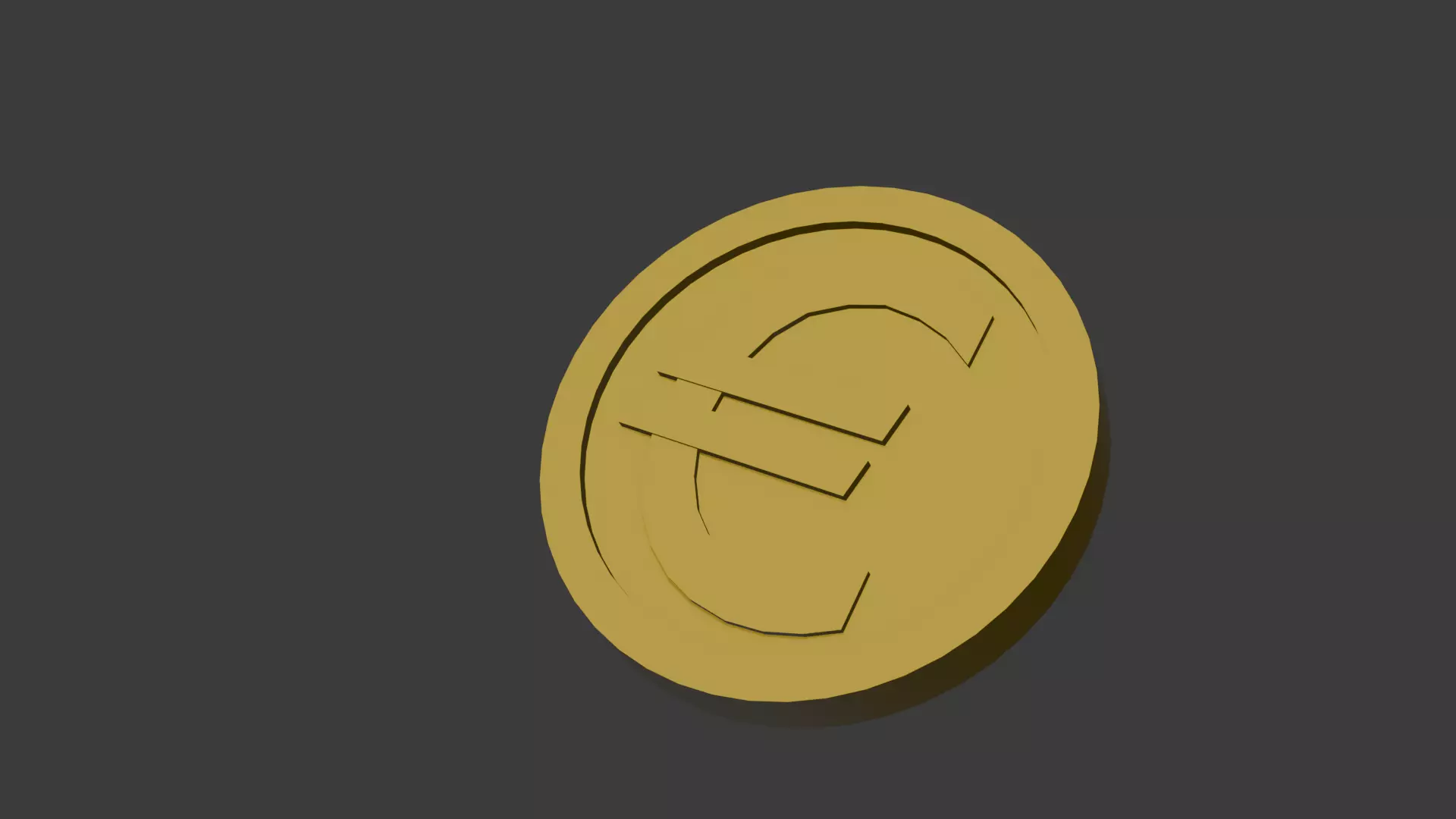 Currency coin Low-poly 3D model_3