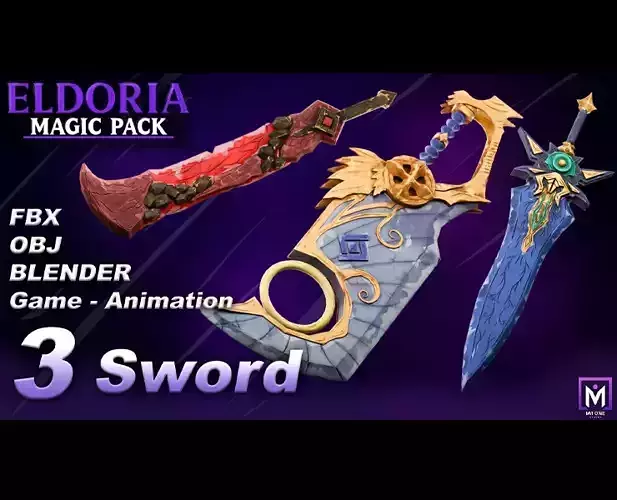 Three sword - ready - game and animation ELDORIA
