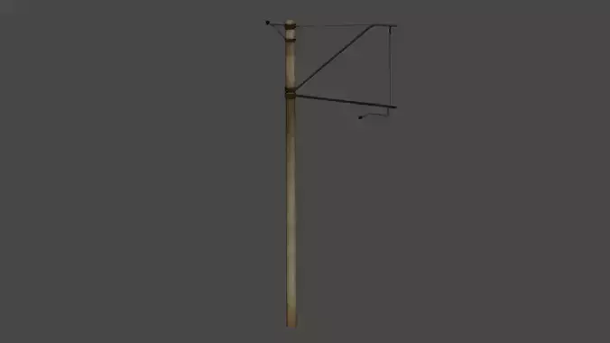 Ukraine Props - Railway pole Low-poly 3D model