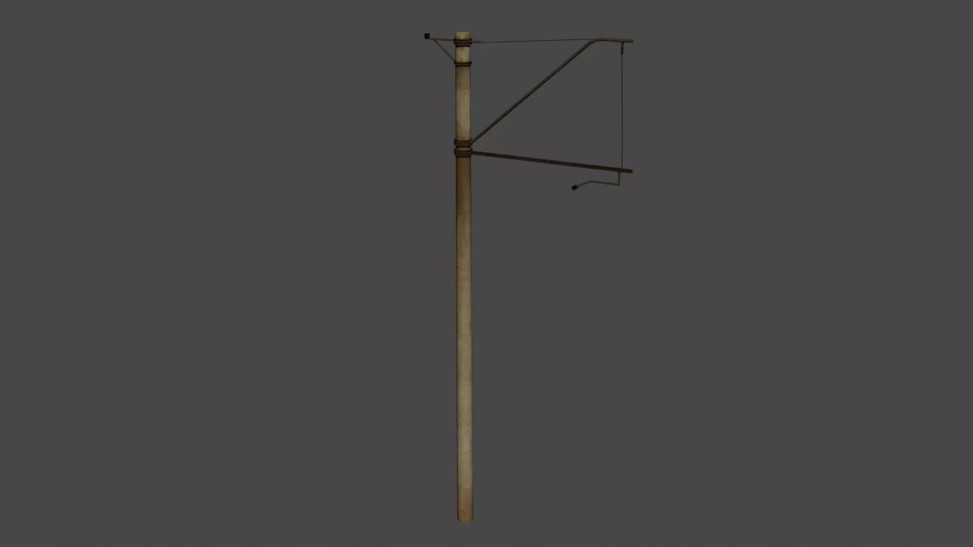 Ukraine Props - Railway pole Low-poly 3D model_0