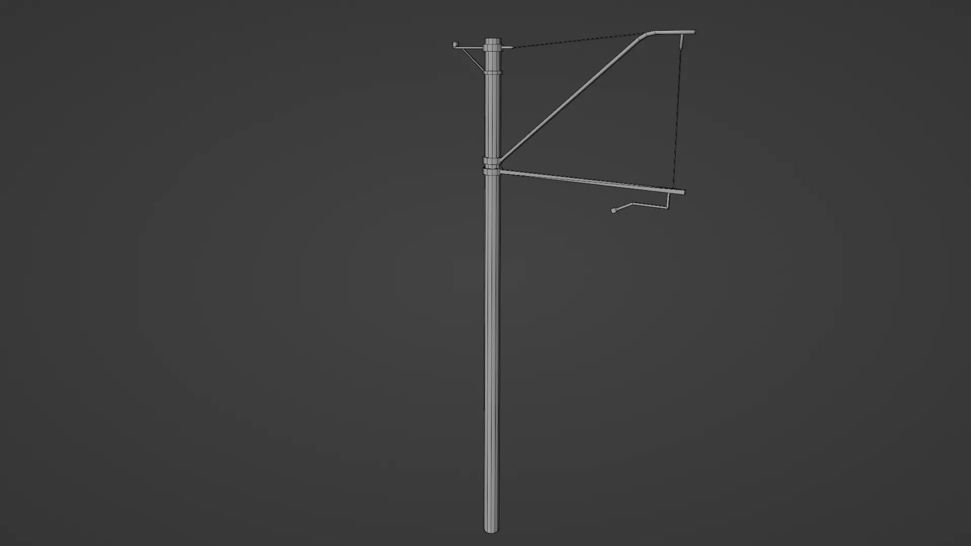 Ukraine Props - Railway pole Low-poly 3D model_4