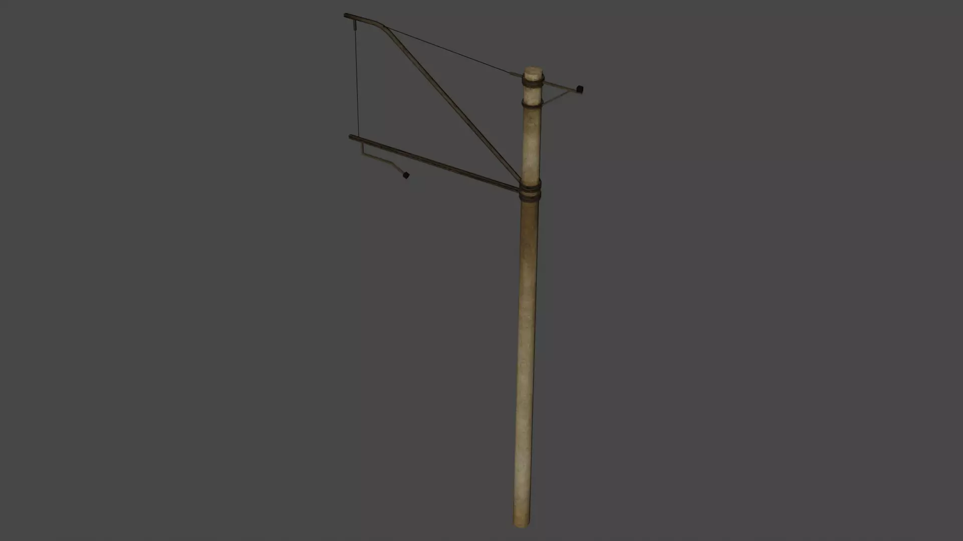 Ukraine Props - Railway pole Low-poly 3D model_2