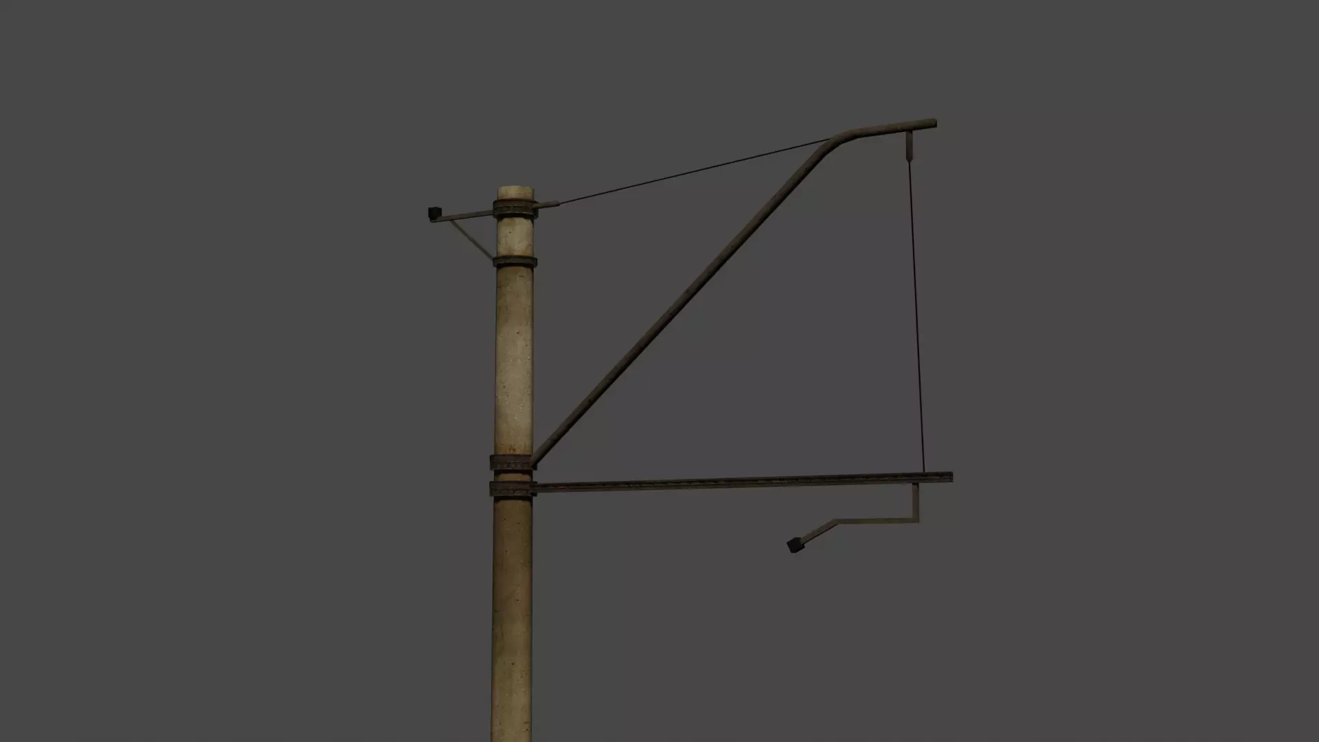 Ukraine Props - Railway pole Low-poly 3D model_1