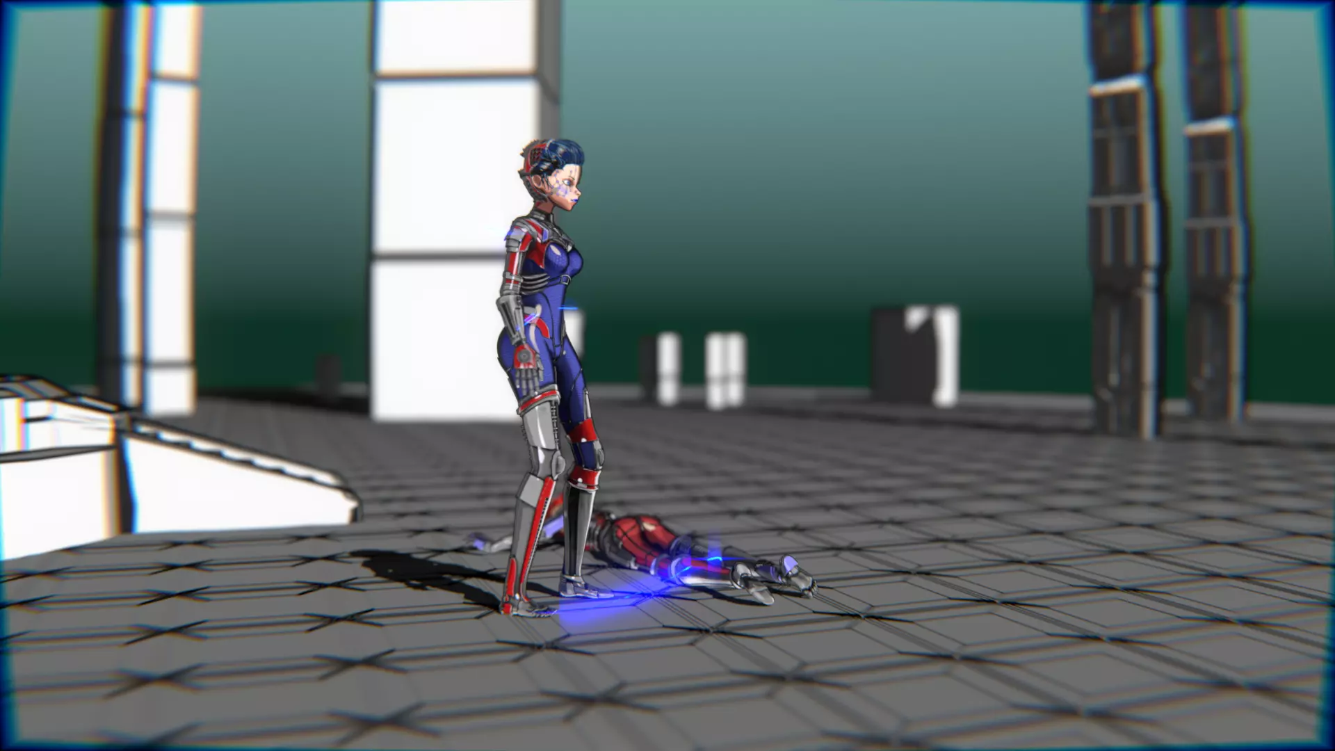 ARC Combat animation Red vs Blue Low-poly 3D model_61