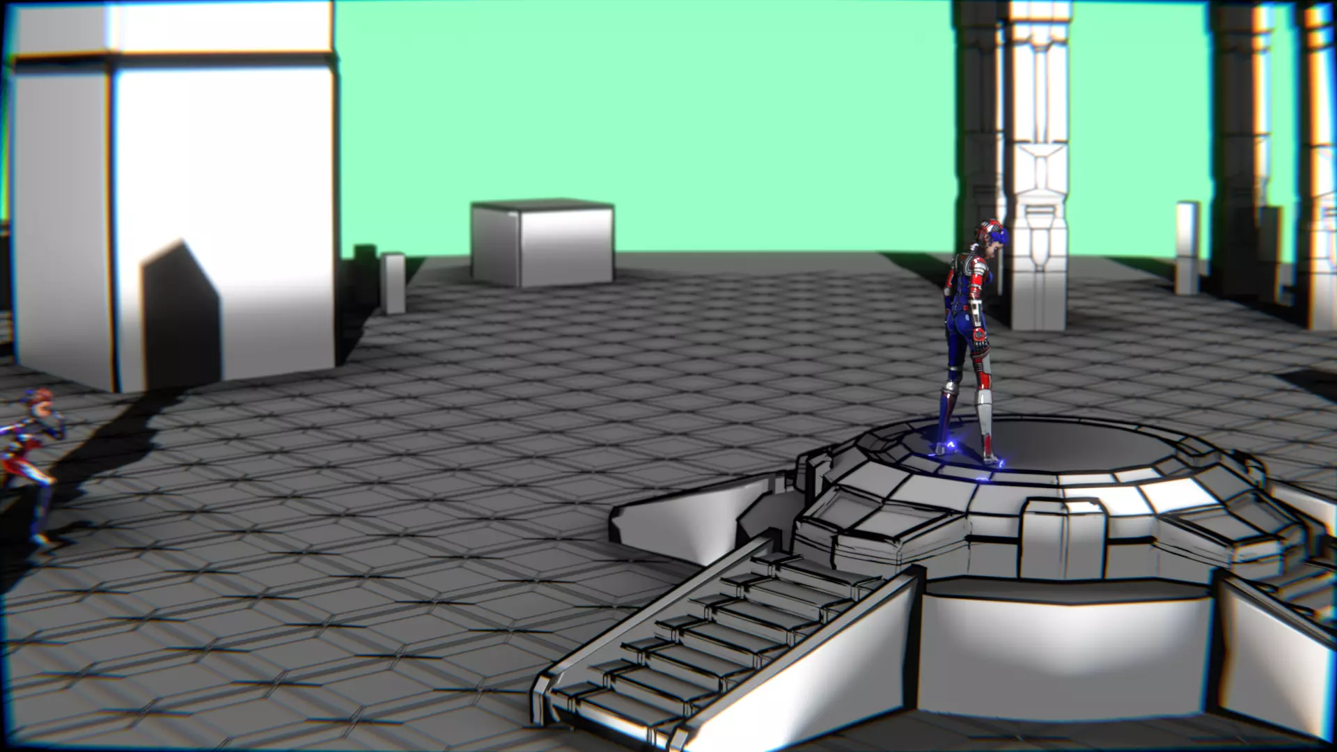 ARC Combat animation Red vs Blue Low-poly 3D model_102