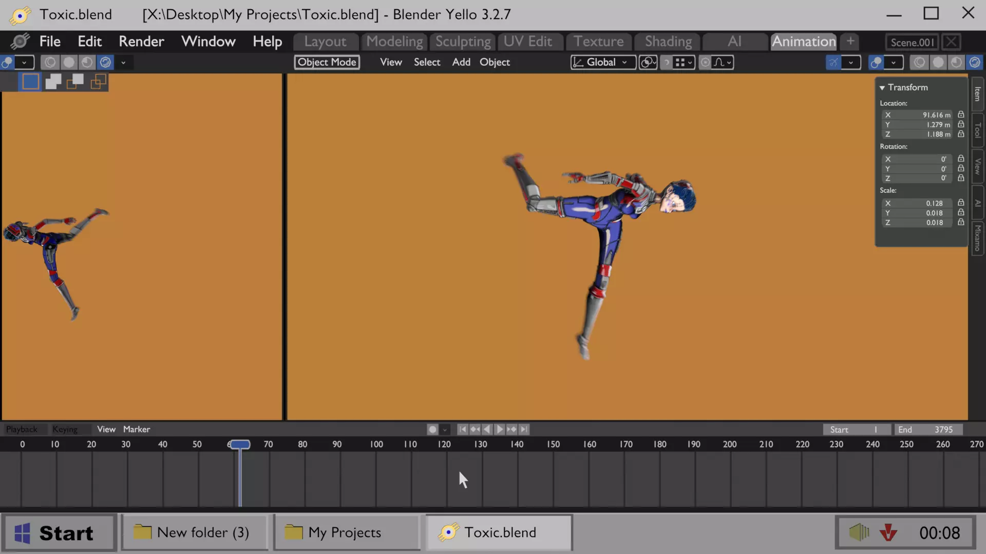ARC Combat animation Red vs Blue Low-poly 3D model_8