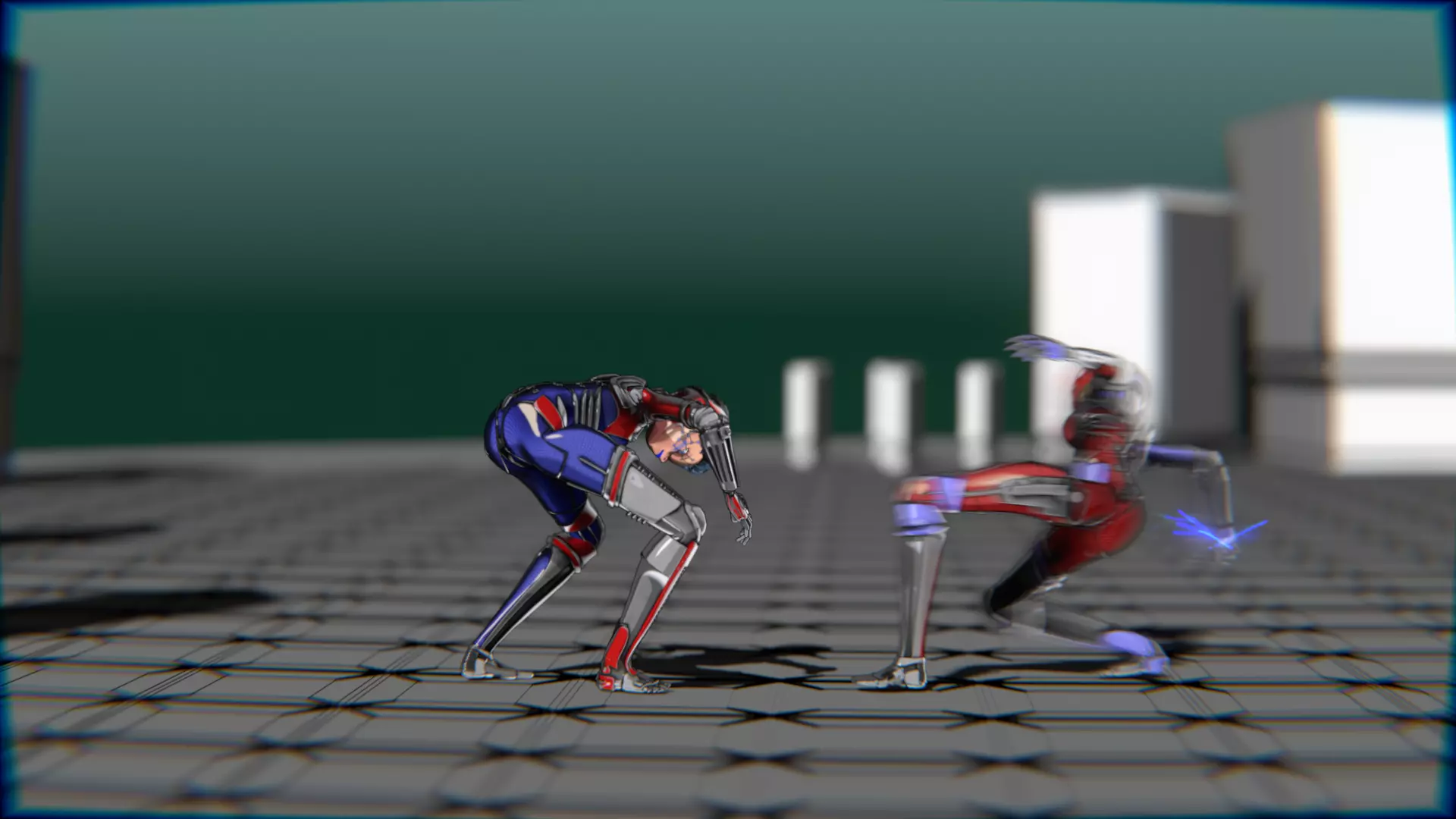 ARC Combat animation Red vs Blue Low-poly 3D model_55