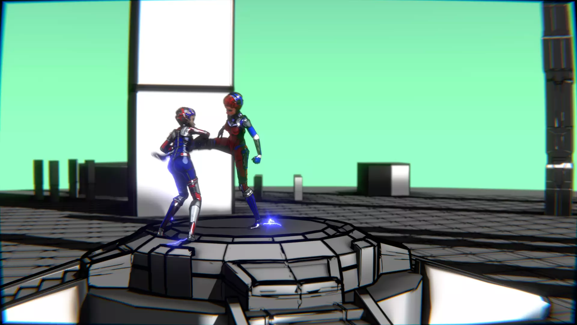 ARC Combat animation Red vs Blue Low-poly 3D model_65