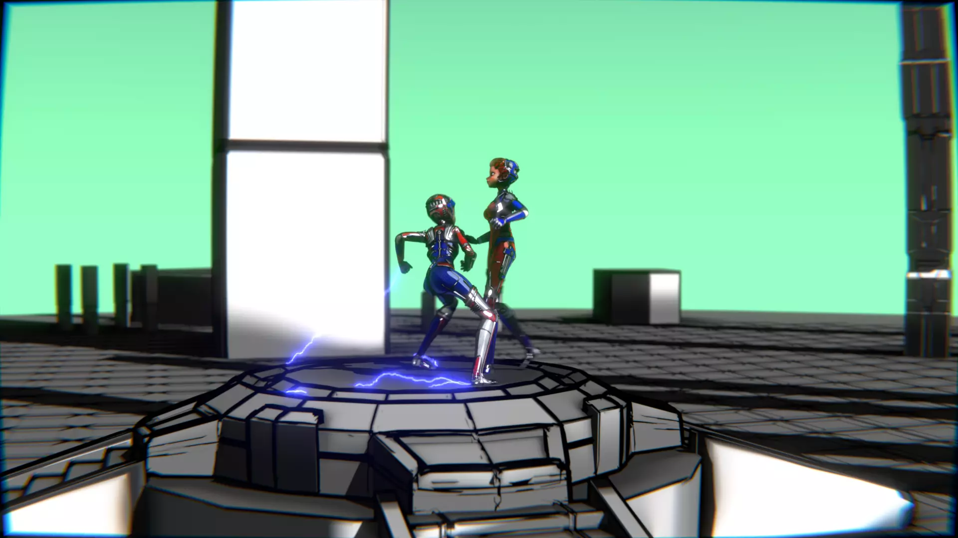 ARC Combat animation Red vs Blue Low-poly 3D model_70