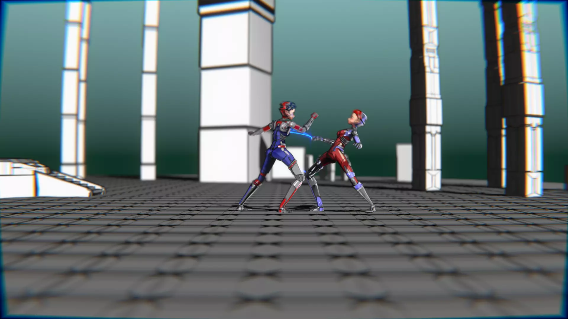 ARC Combat animation Red vs Blue Low-poly 3D model_44