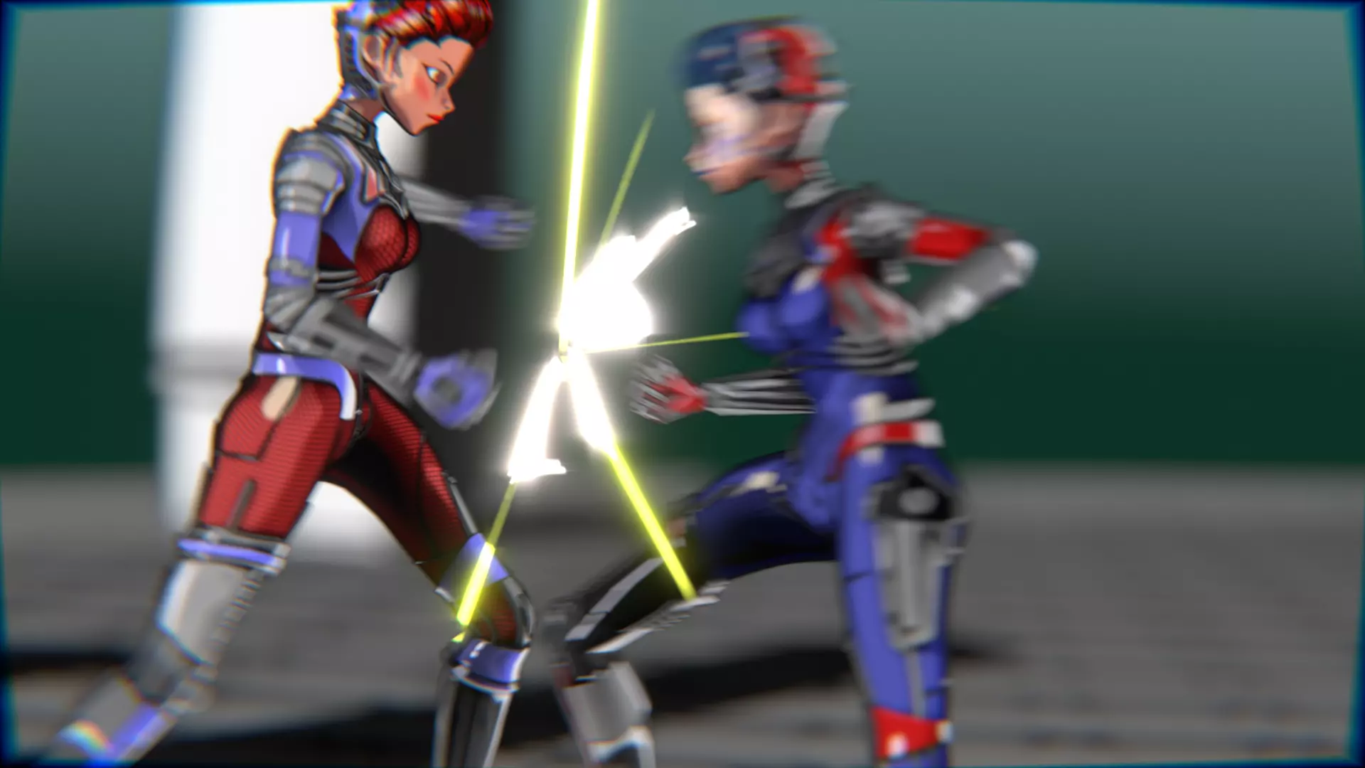 ARC Combat animation Red vs Blue Low-poly 3D model_47