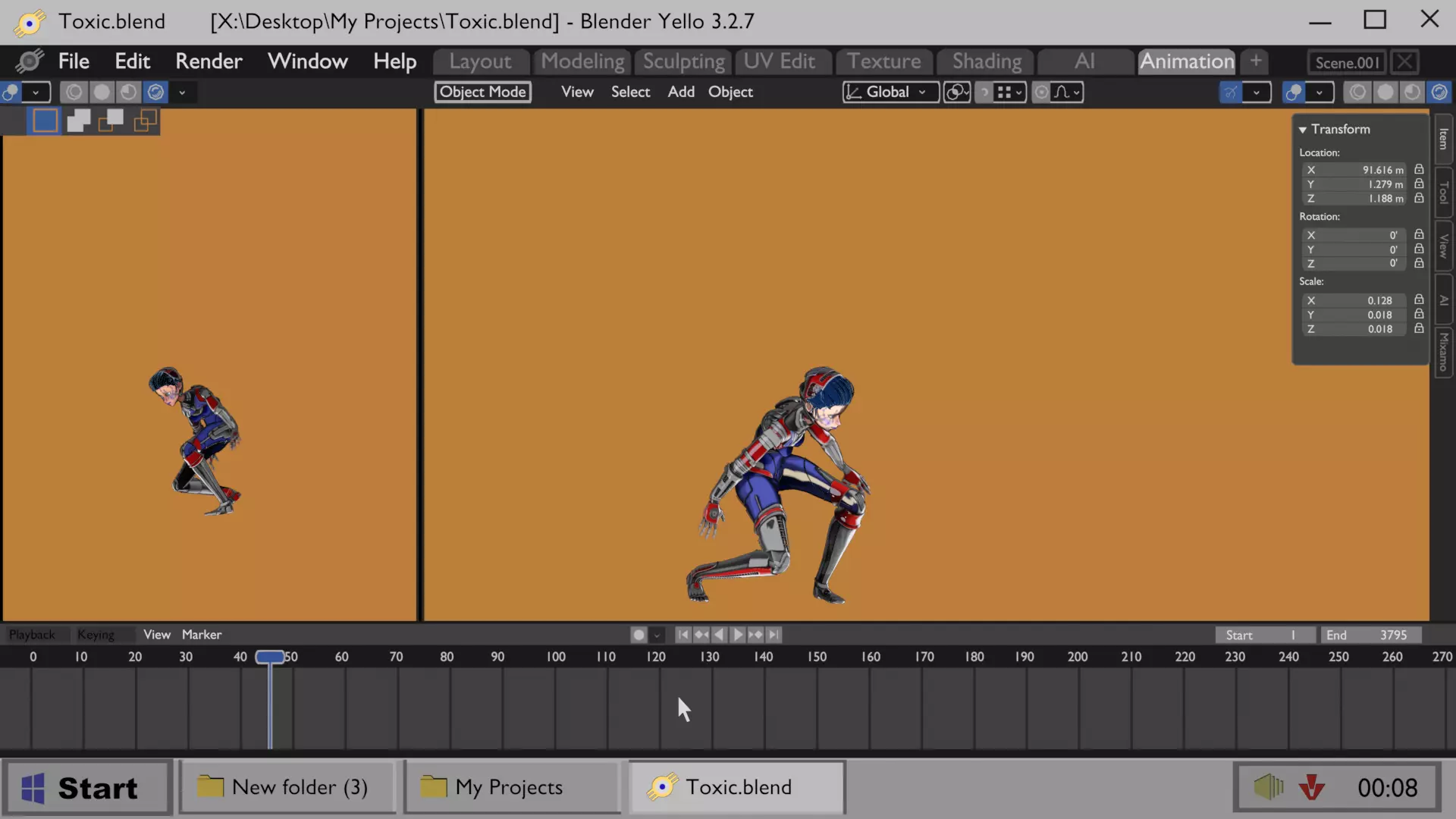 ARC Combat animation Red vs Blue Low-poly 3D model_25