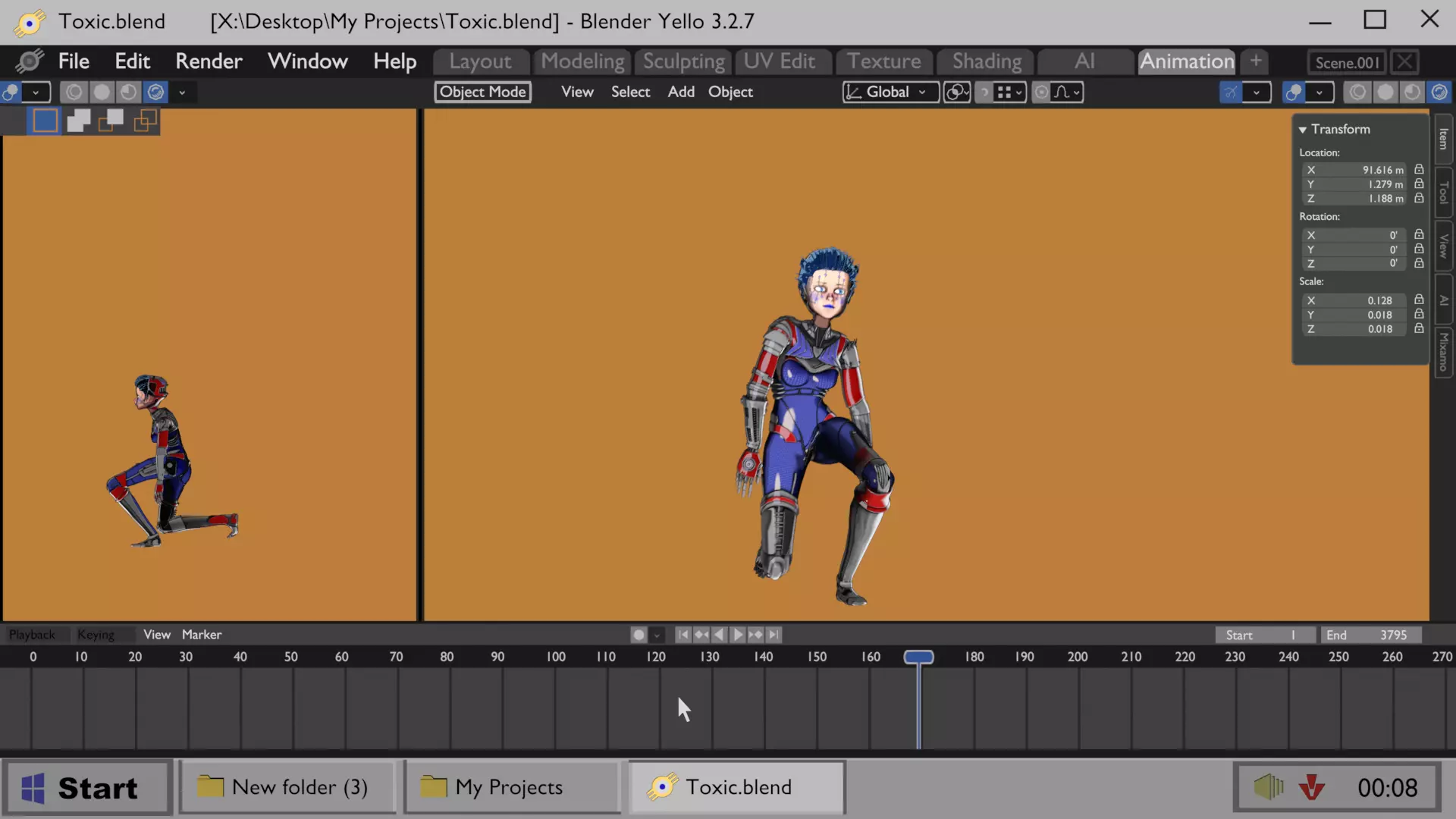 ARC Combat animation Red vs Blue Low-poly 3D model_13