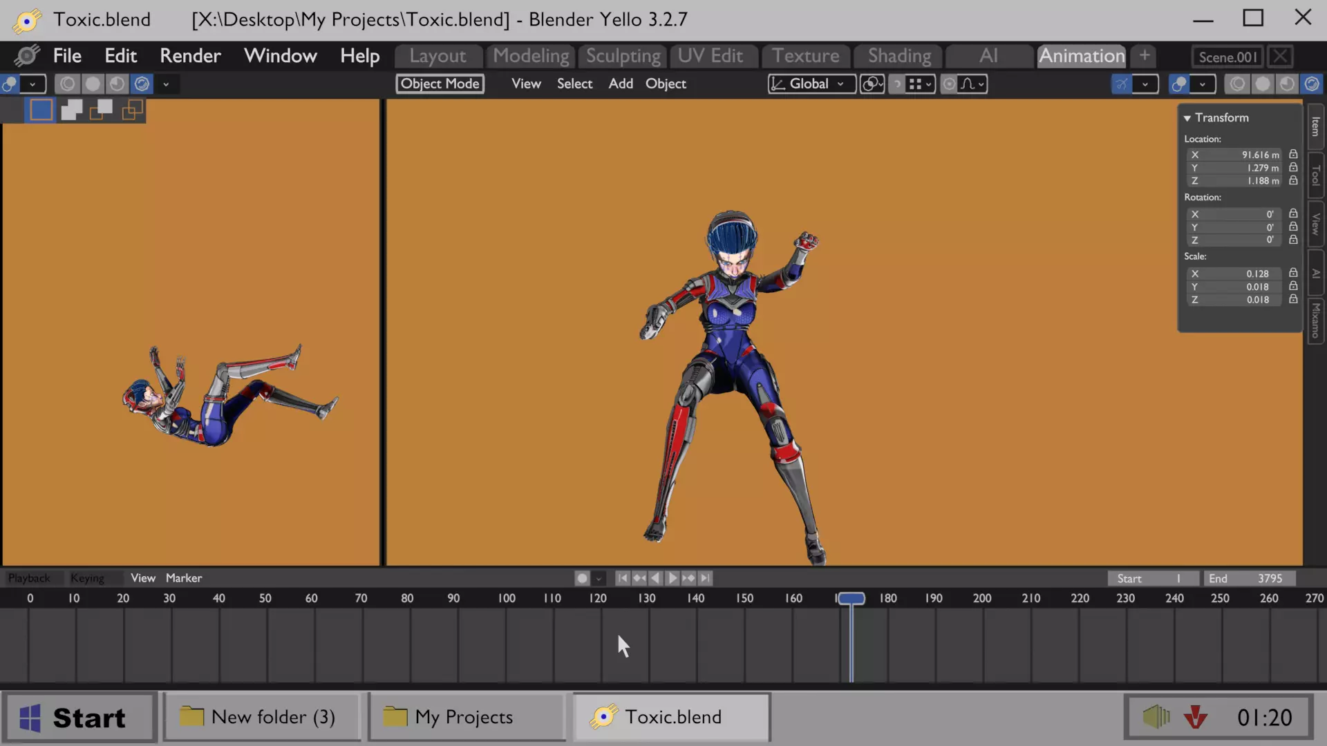 ARC Combat animation Red vs Blue Low-poly 3D model_17