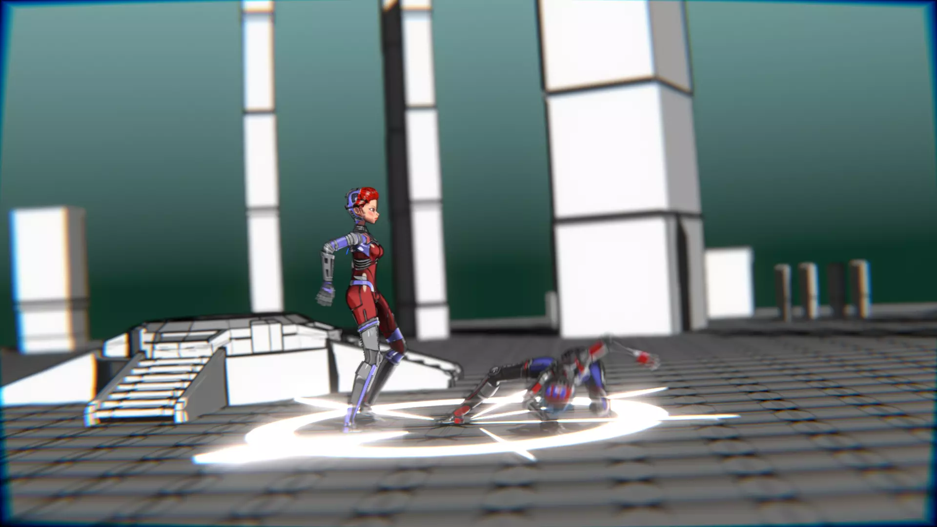 ARC Combat animation Red vs Blue Low-poly 3D model_57