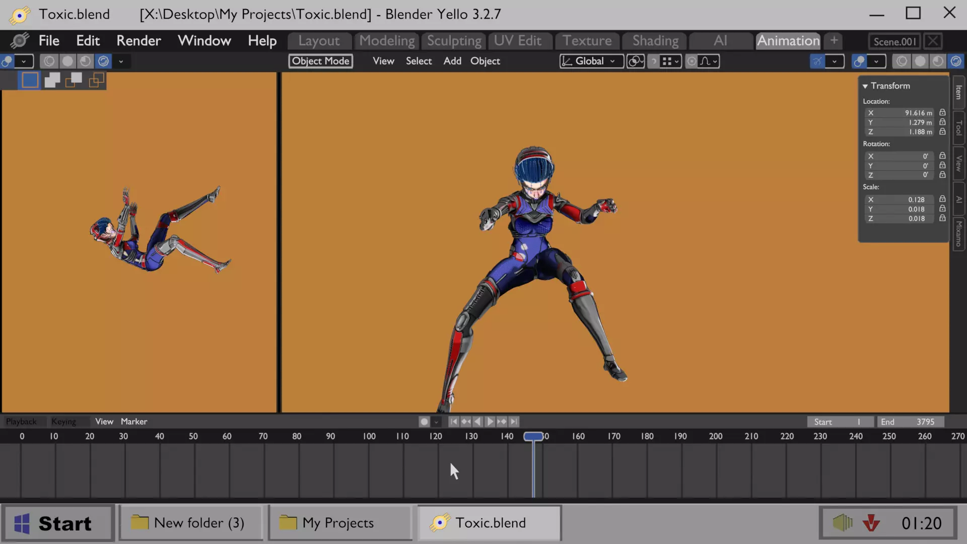 ARC Combat animation Red vs Blue Low-poly 3D model_15