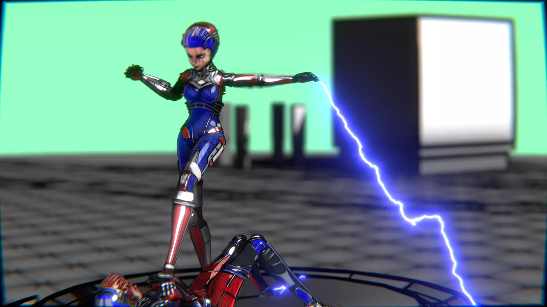 ARC Combat animation Red vs Blue Low-poly 3D model_89