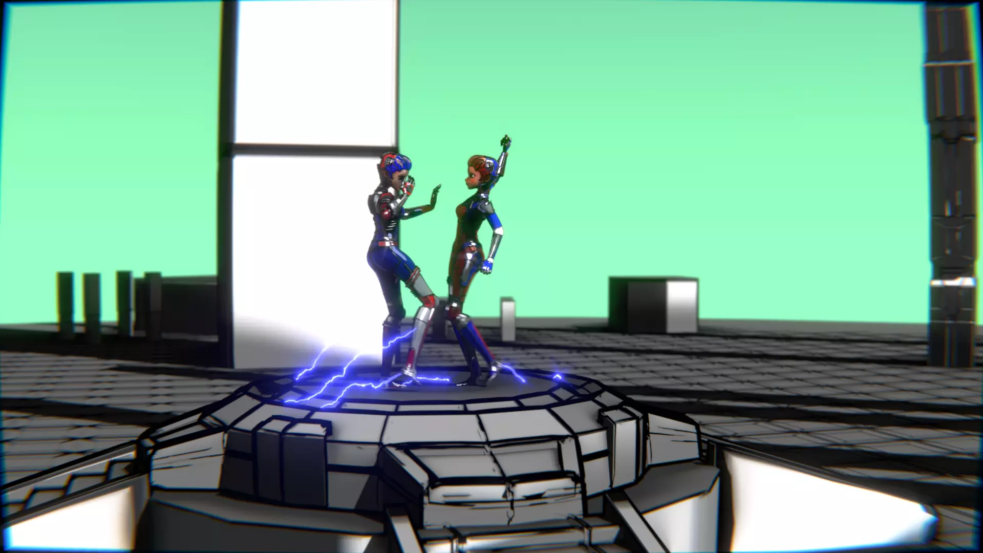 ARC Combat animation Red vs Blue Low-poly 3D model_63