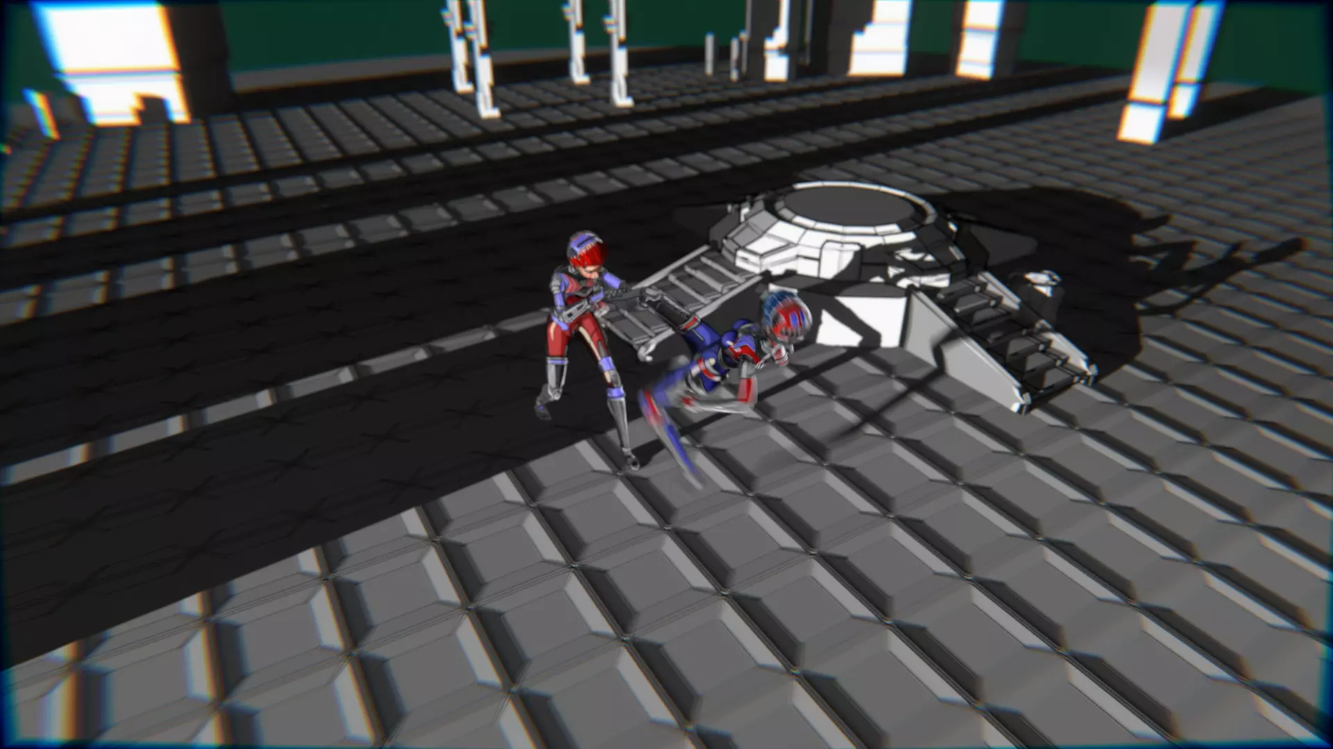 ARC Combat animation Red vs Blue Low-poly 3D model_101