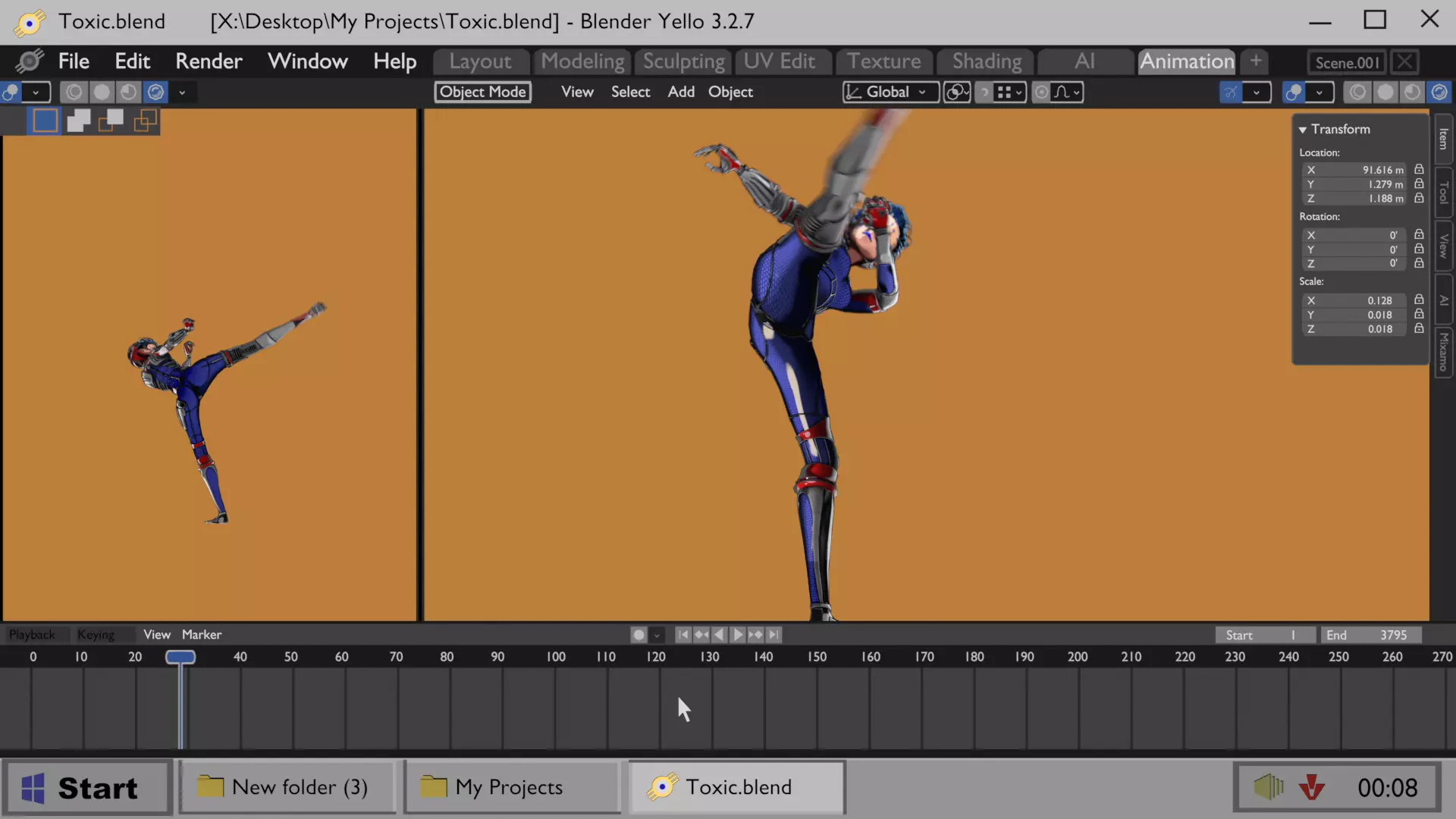 ARC Combat animation Red vs Blue Low-poly 3D model_22