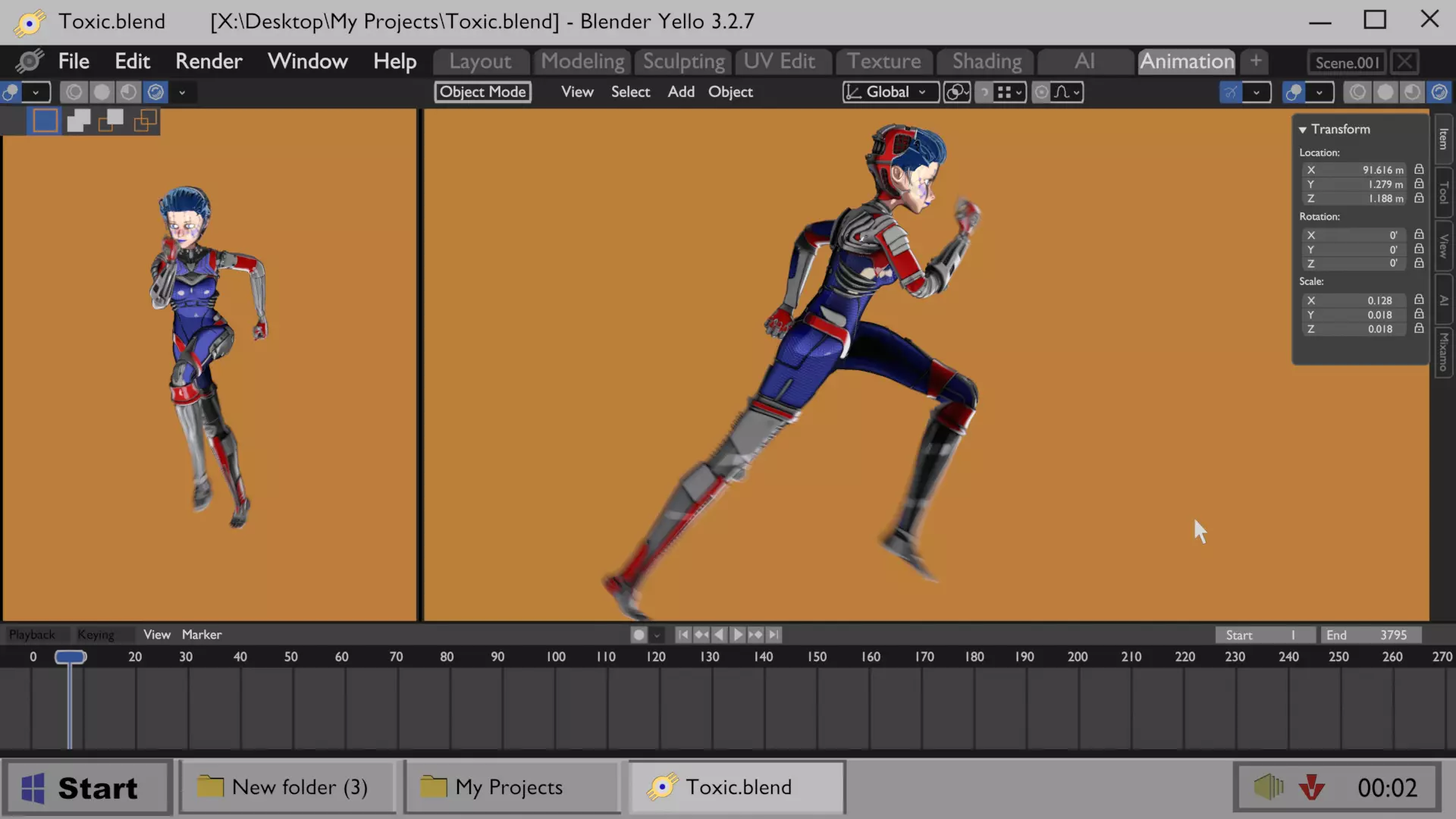 ARC Combat animation Red vs Blue Low-poly 3D model_7
