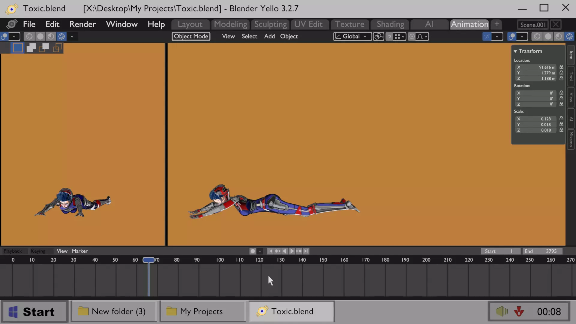 ARC Combat animation Red vs Blue Low-poly 3D model_9