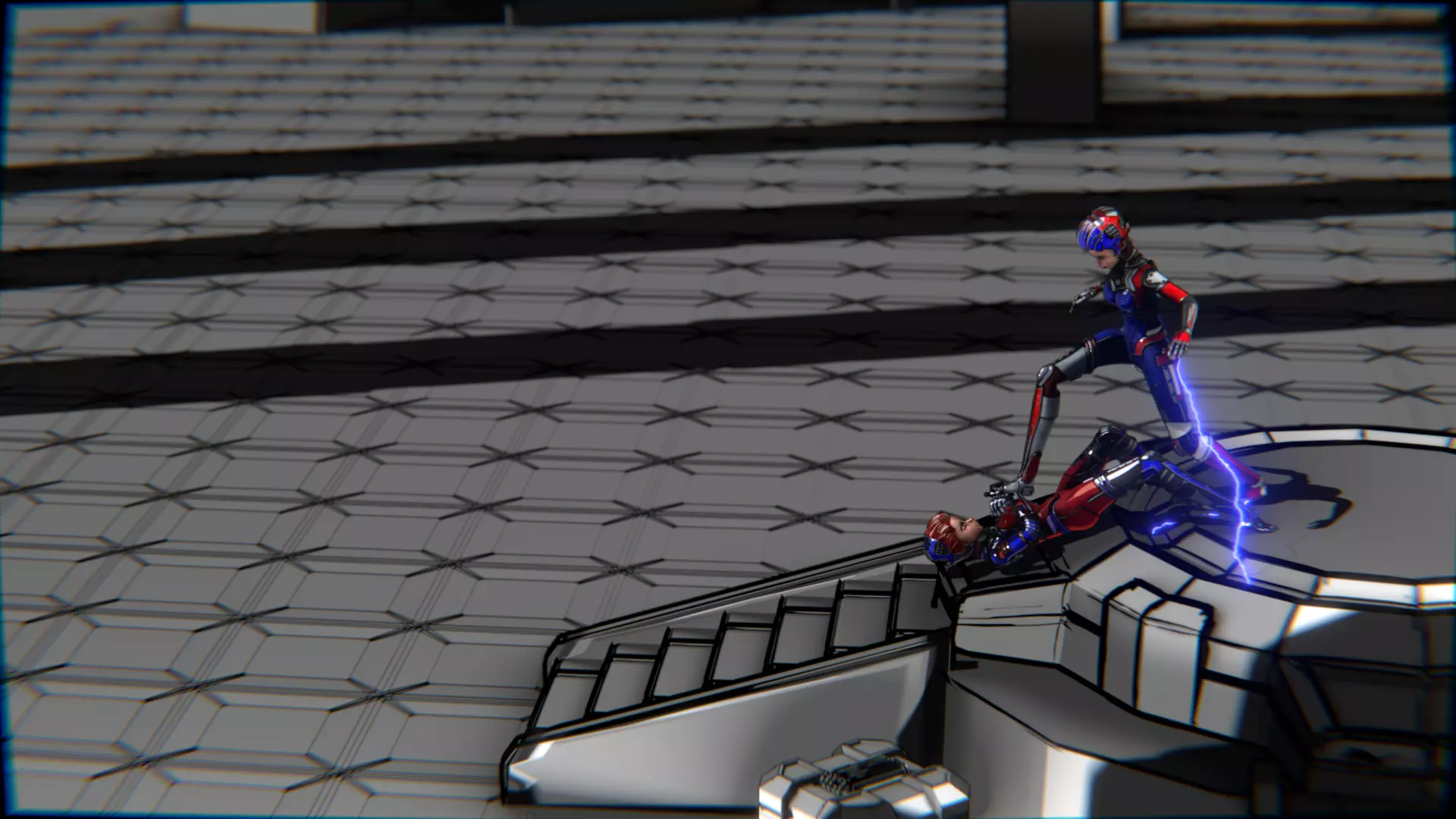 ARC Combat animation Red vs Blue Low-poly 3D model_96