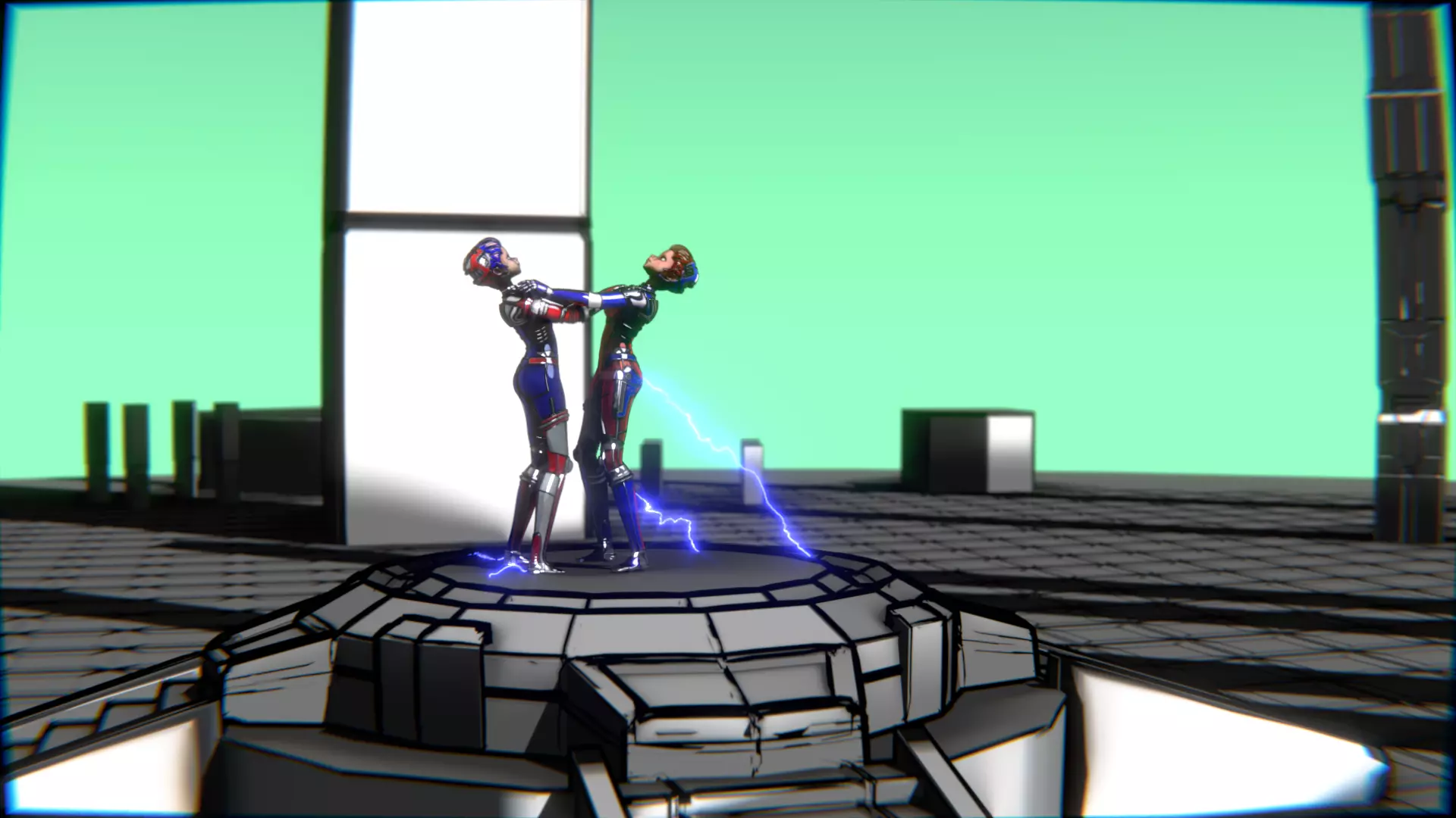 ARC Combat animation Red vs Blue Low-poly 3D model_87