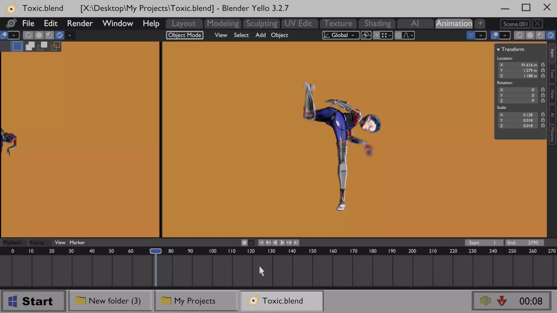 ARC Combat animation Red vs Blue Low-poly 3D model_10