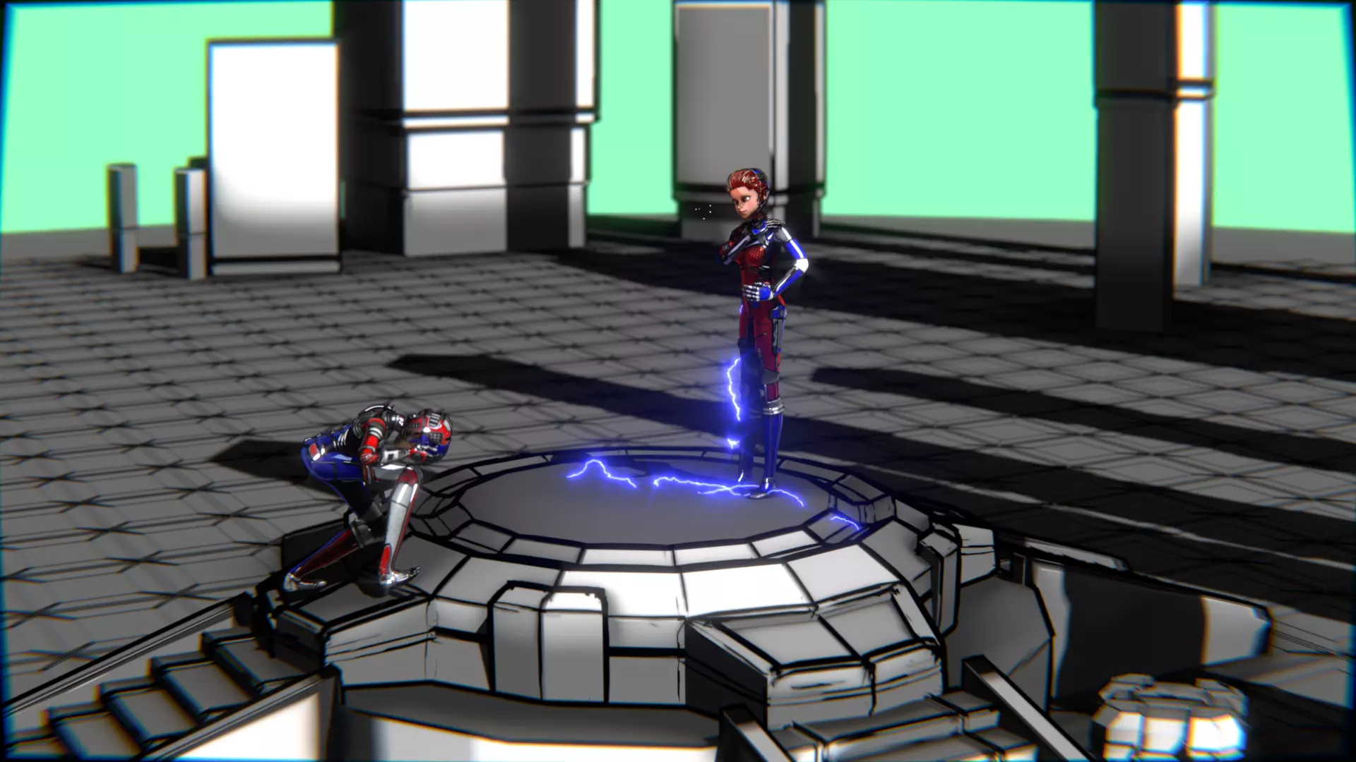 ARC Combat animation Red vs Blue Low-poly 3D model_124