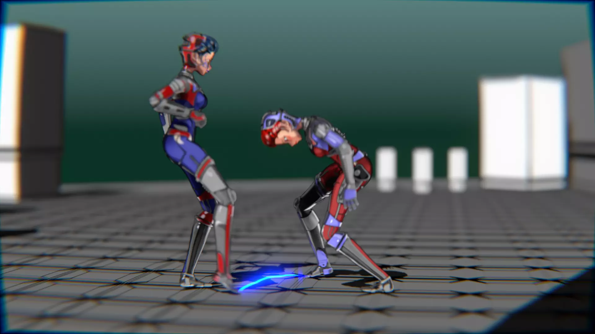 ARC Combat animation Red vs Blue Low-poly 3D model_76