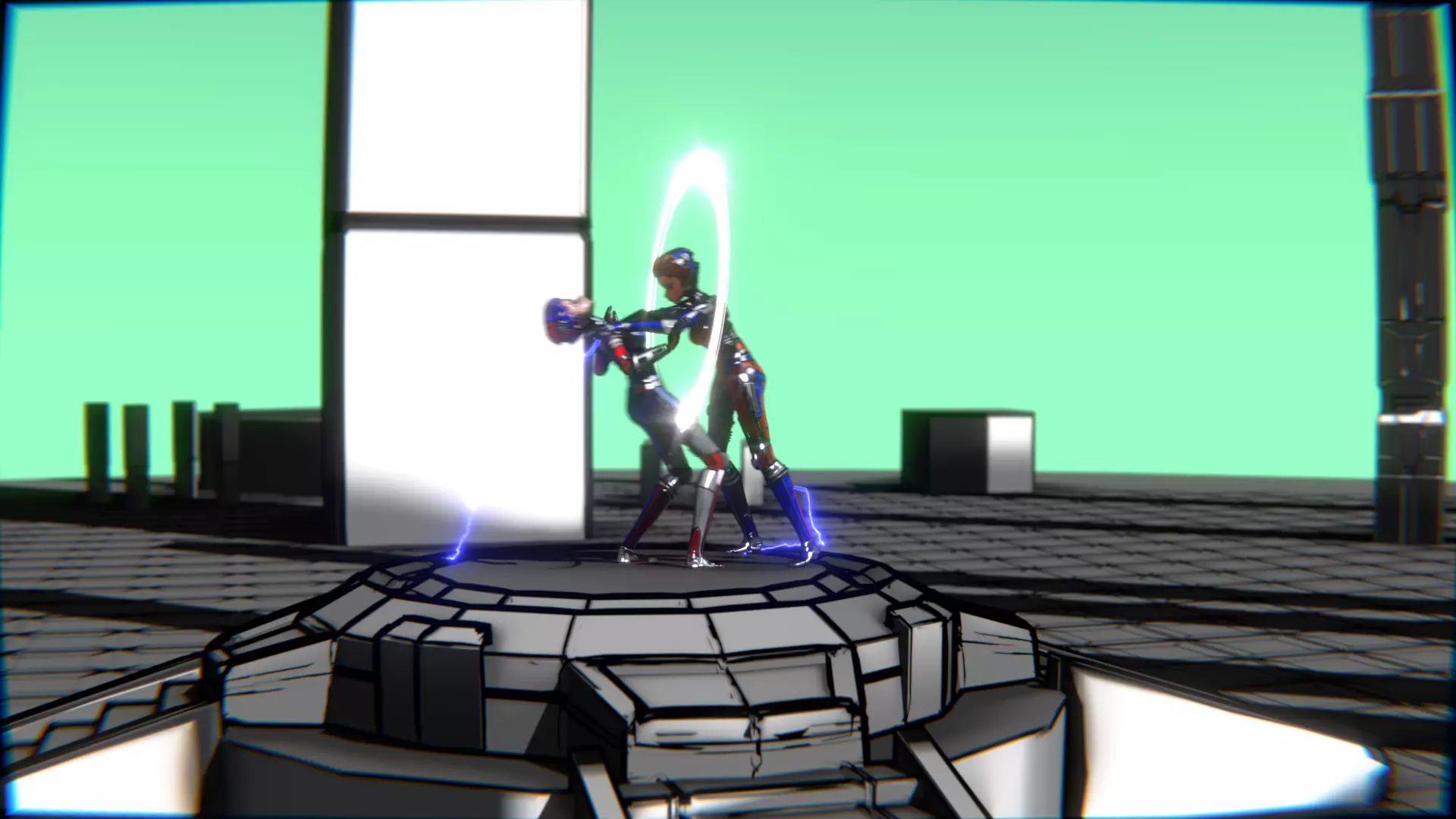 ARC Combat animation Red vs Blue Low-poly 3D model_75