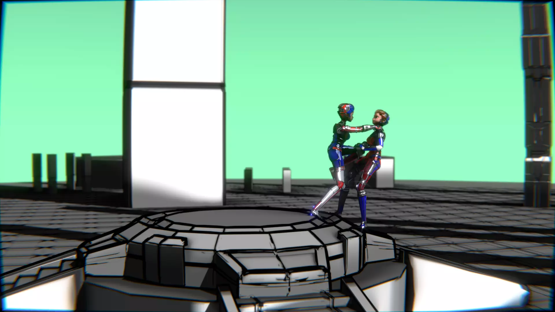 ARC Combat animation Red vs Blue Low-poly 3D model_68