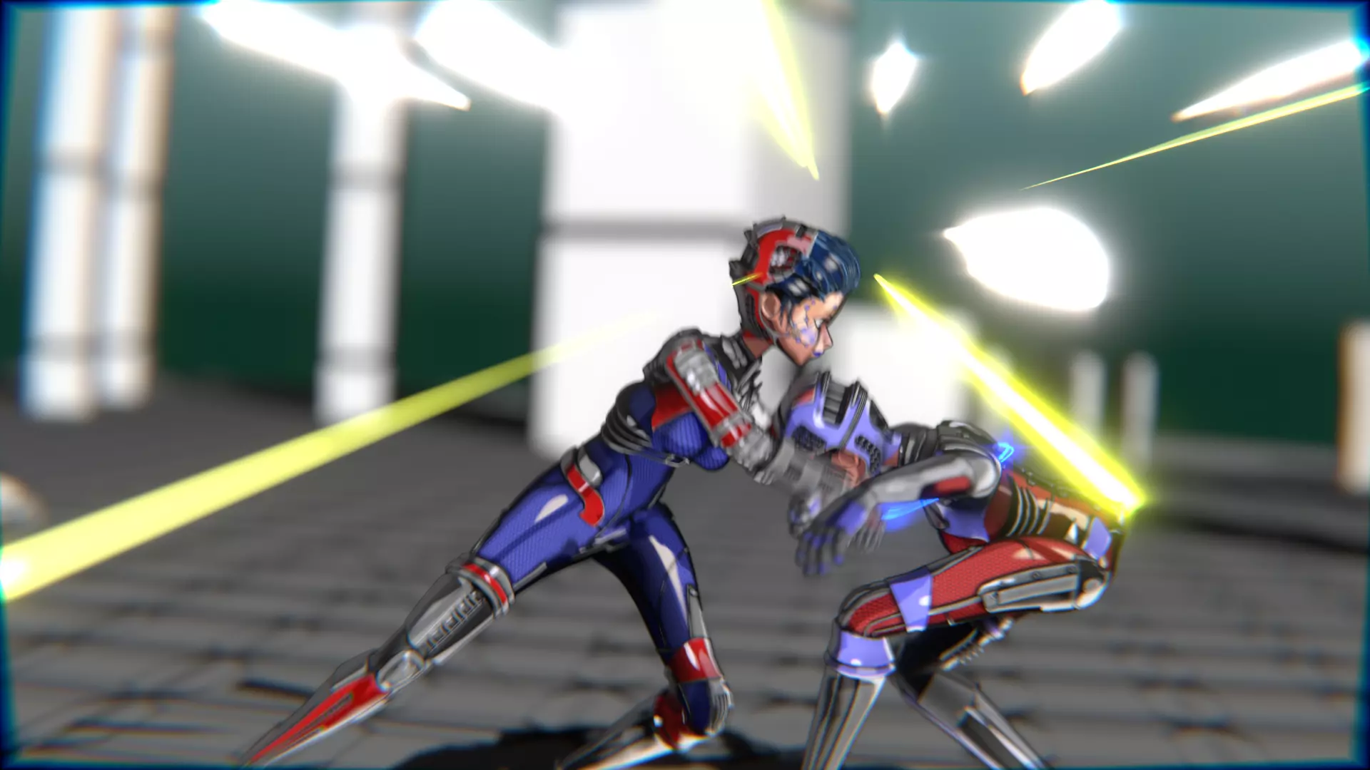 ARC Combat animation Red vs Blue Low-poly 3D model_78