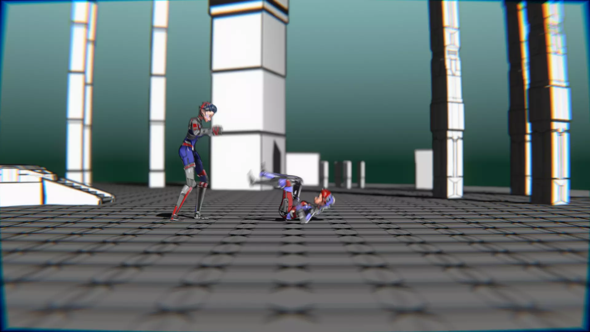 ARC Combat animation Red vs Blue Low-poly 3D model_48