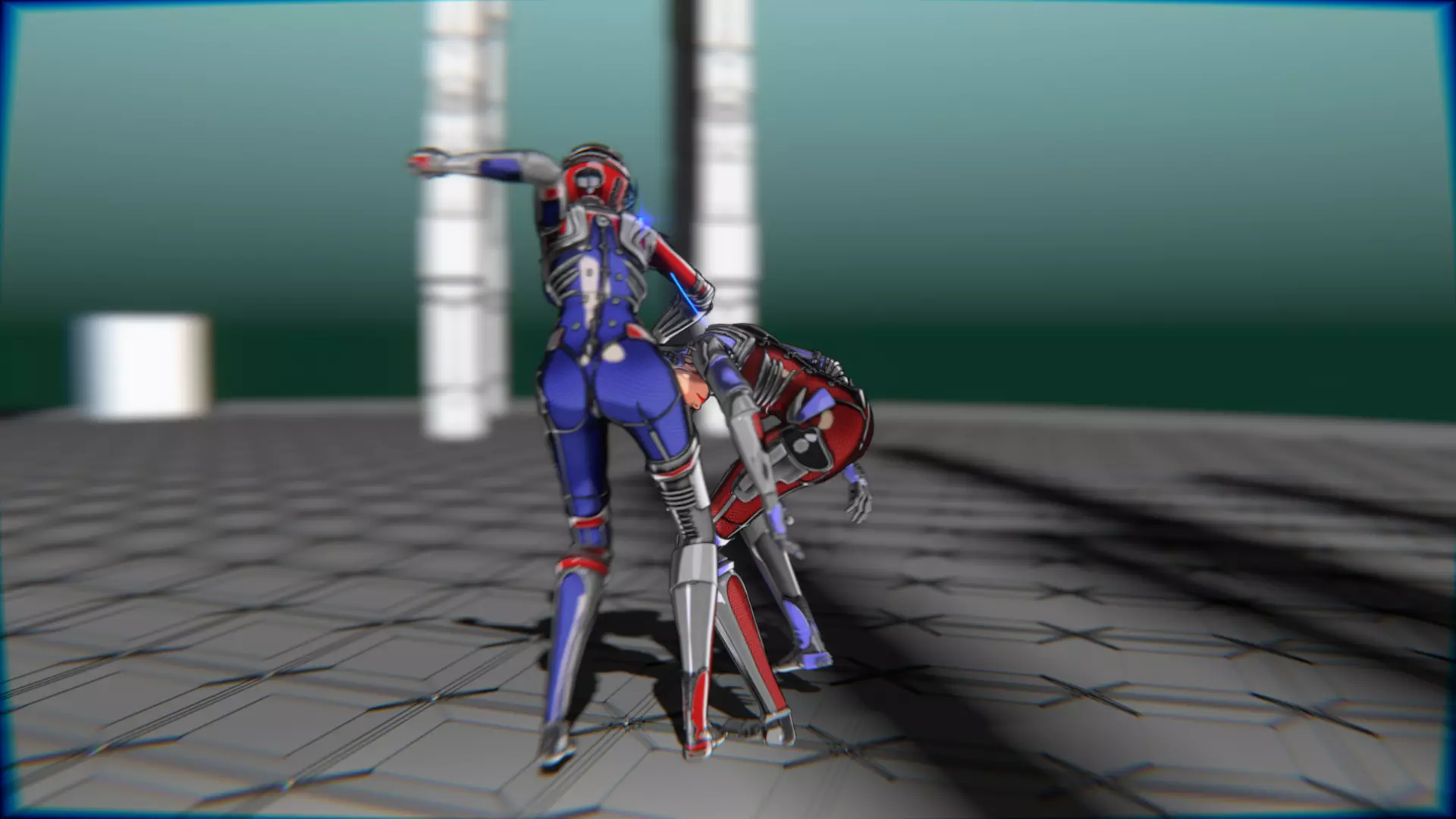 ARC Combat animation Red vs Blue Low-poly 3D model_58