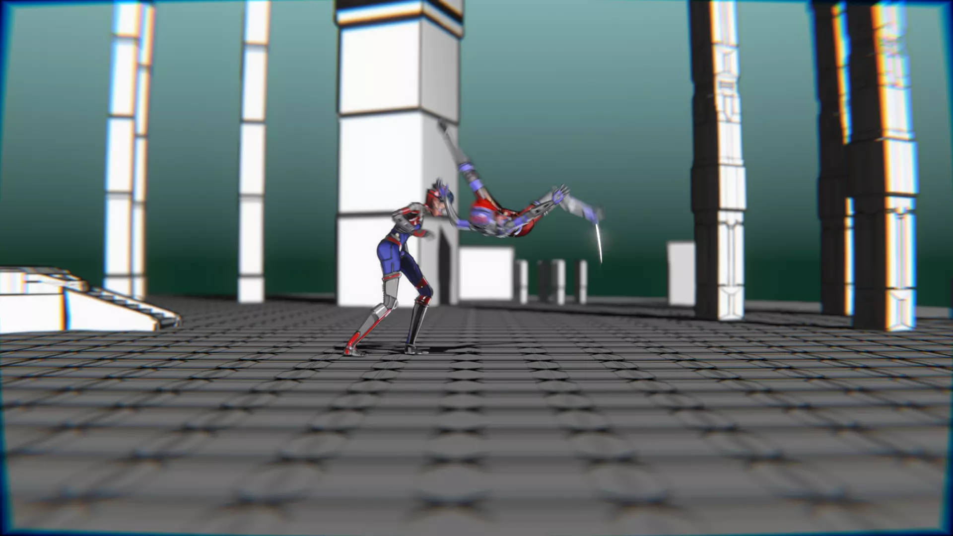 ARC Combat animation Red vs Blue Low-poly 3D model_49