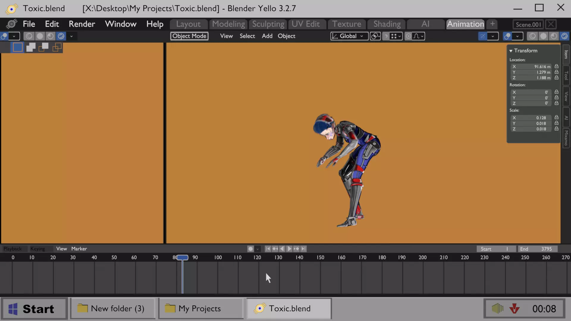 ARC Combat animation Red vs Blue Low-poly 3D model_11