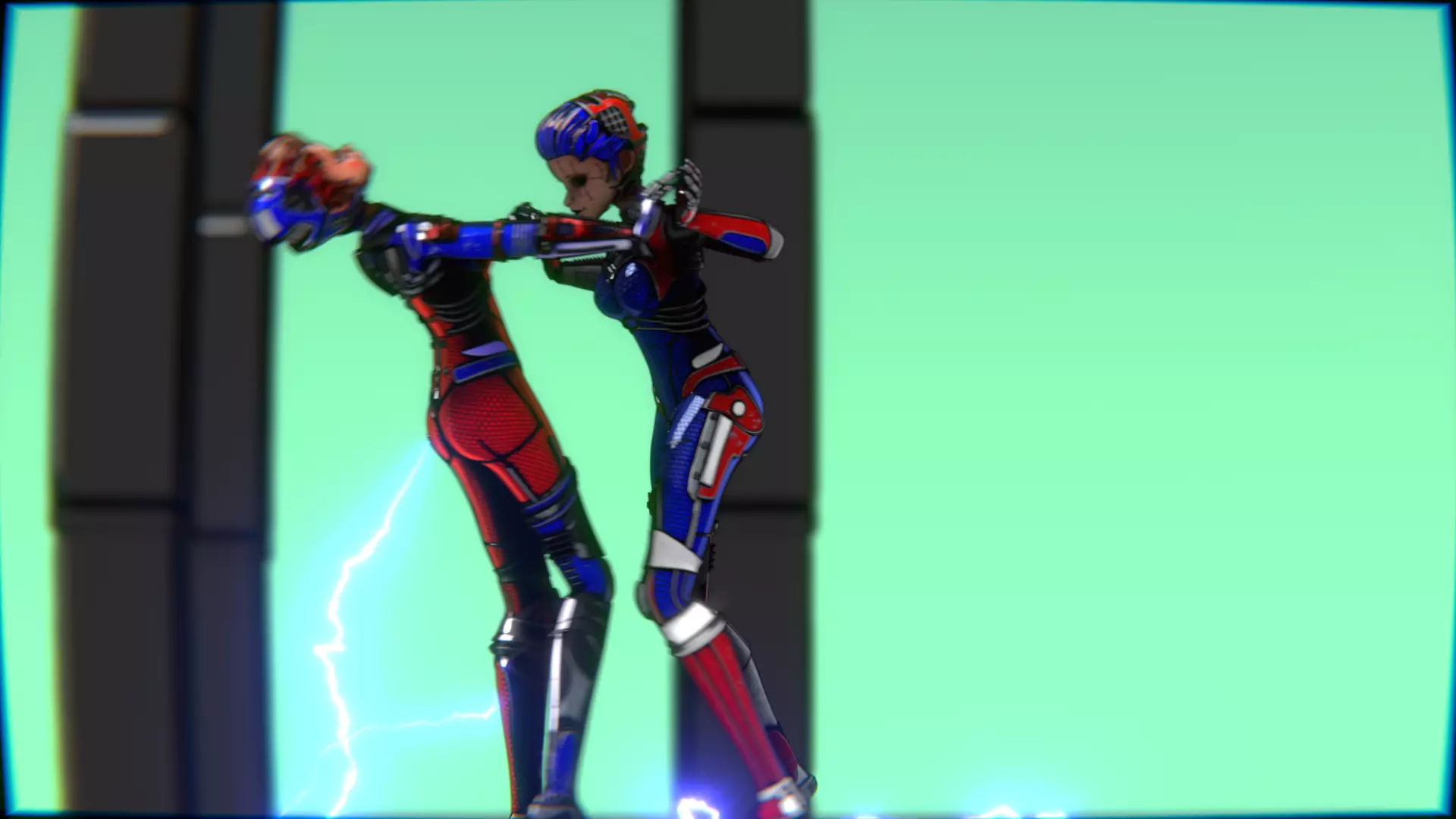 ARC Combat animation Red vs Blue Low-poly 3D model_77
