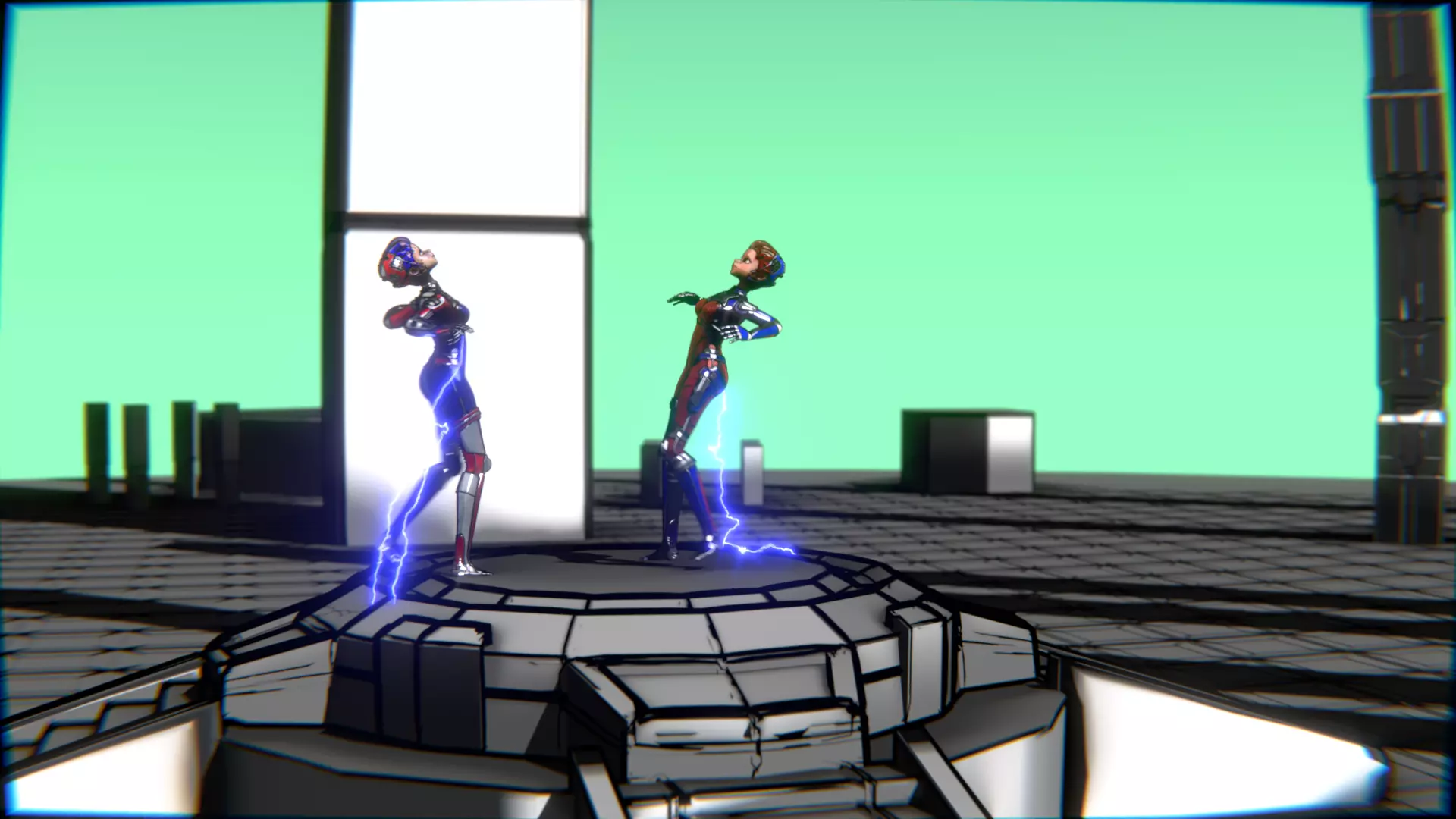 ARC Combat animation Red vs Blue Low-poly 3D model_72