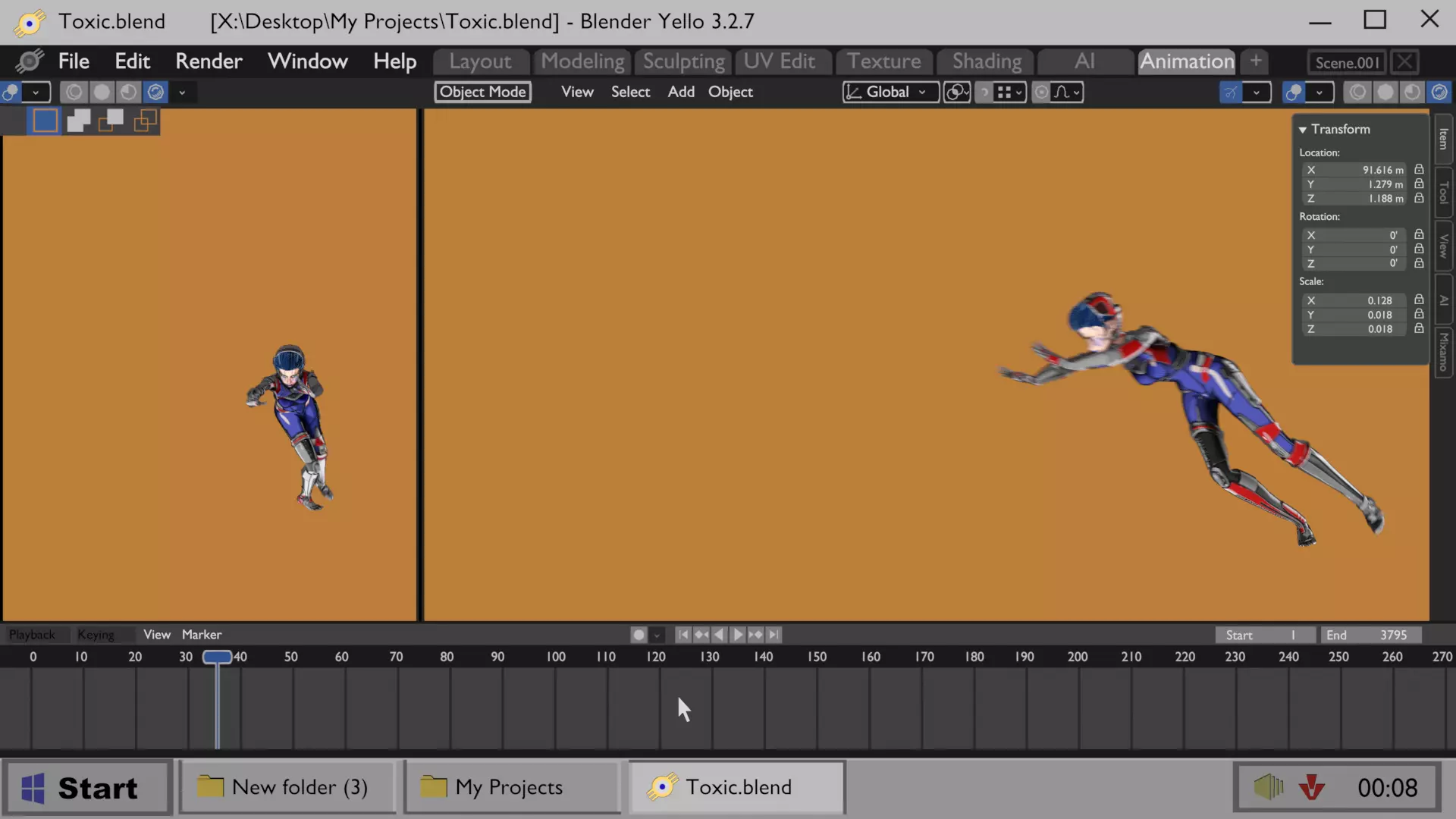 ARC Combat animation Red vs Blue Low-poly 3D model_24
