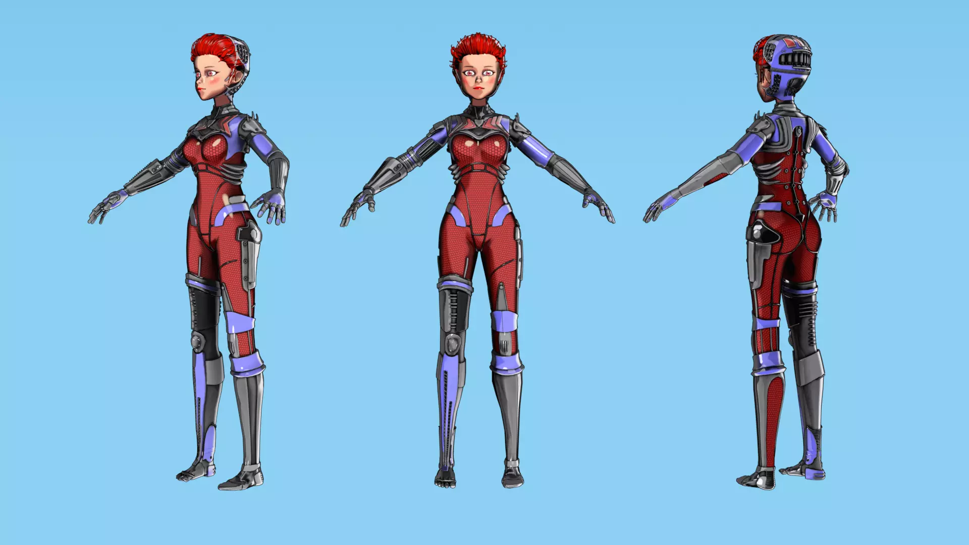 ARC Combat animation Red vs Blue Low-poly 3D model_34