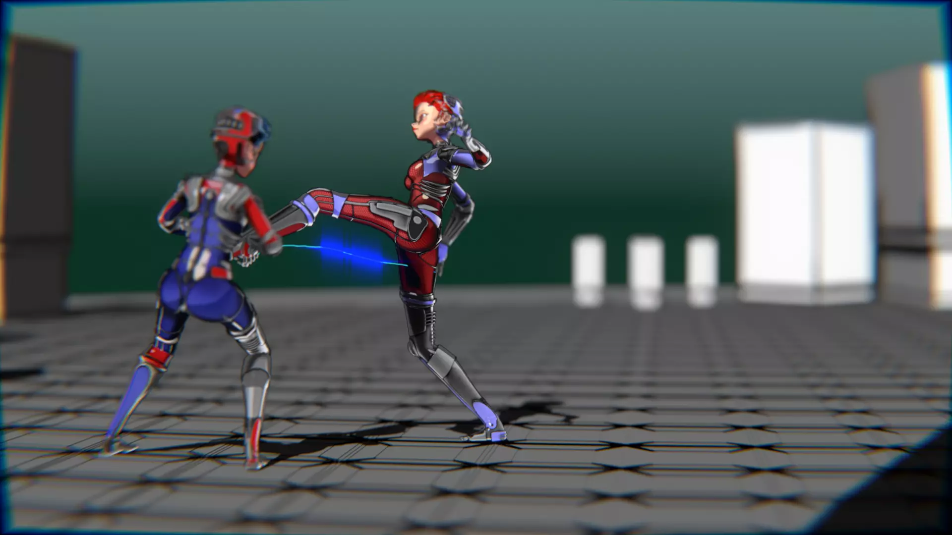 ARC Combat animation Red vs Blue Low-poly 3D model_53