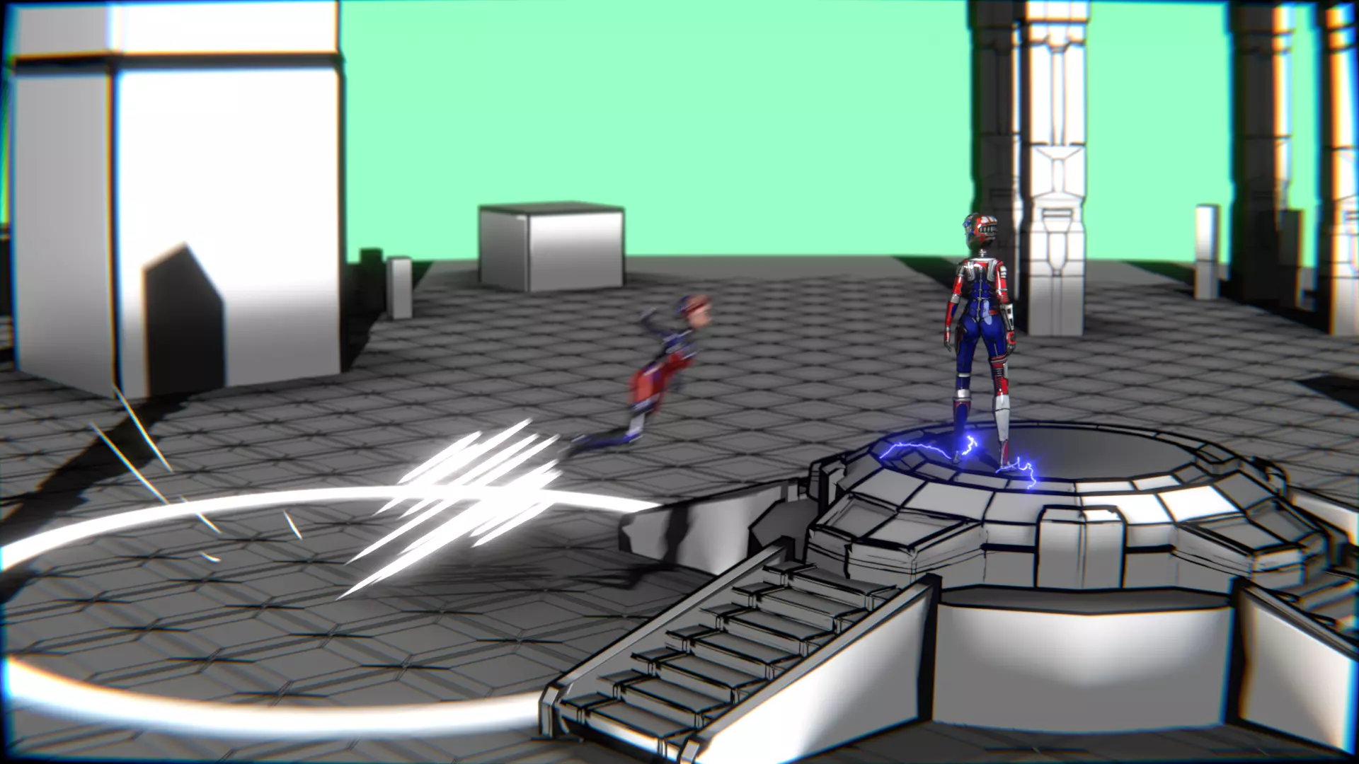 ARC Combat animation Red vs Blue Low-poly 3D model_118