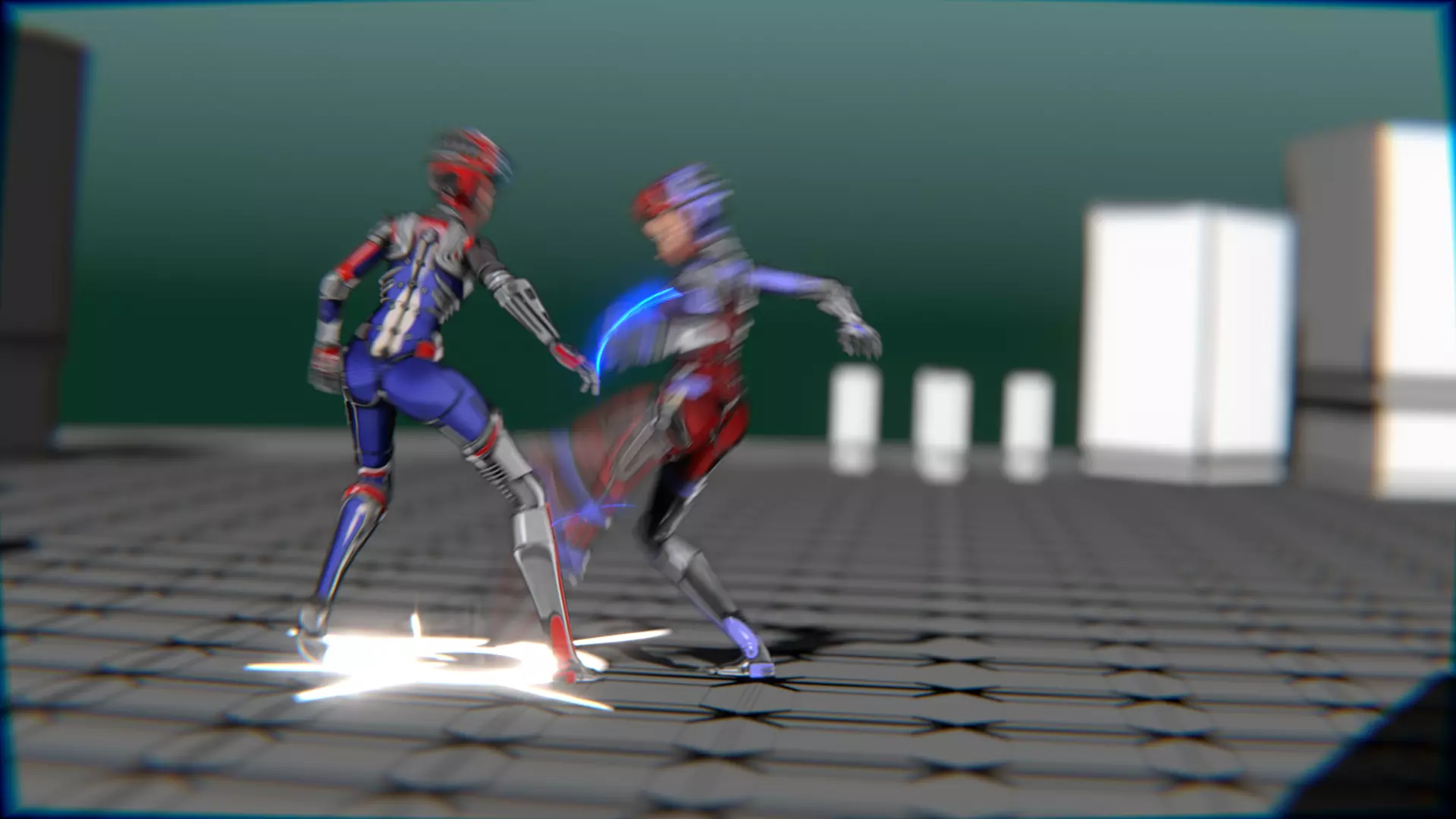 ARC Combat animation Red vs Blue Low-poly 3D model_52