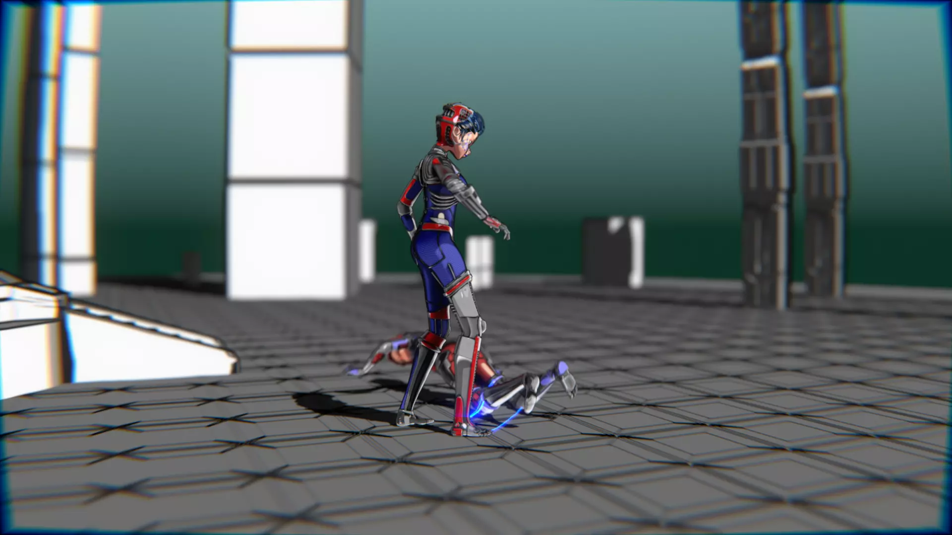 ARC Combat animation Red vs Blue Low-poly 3D model_73