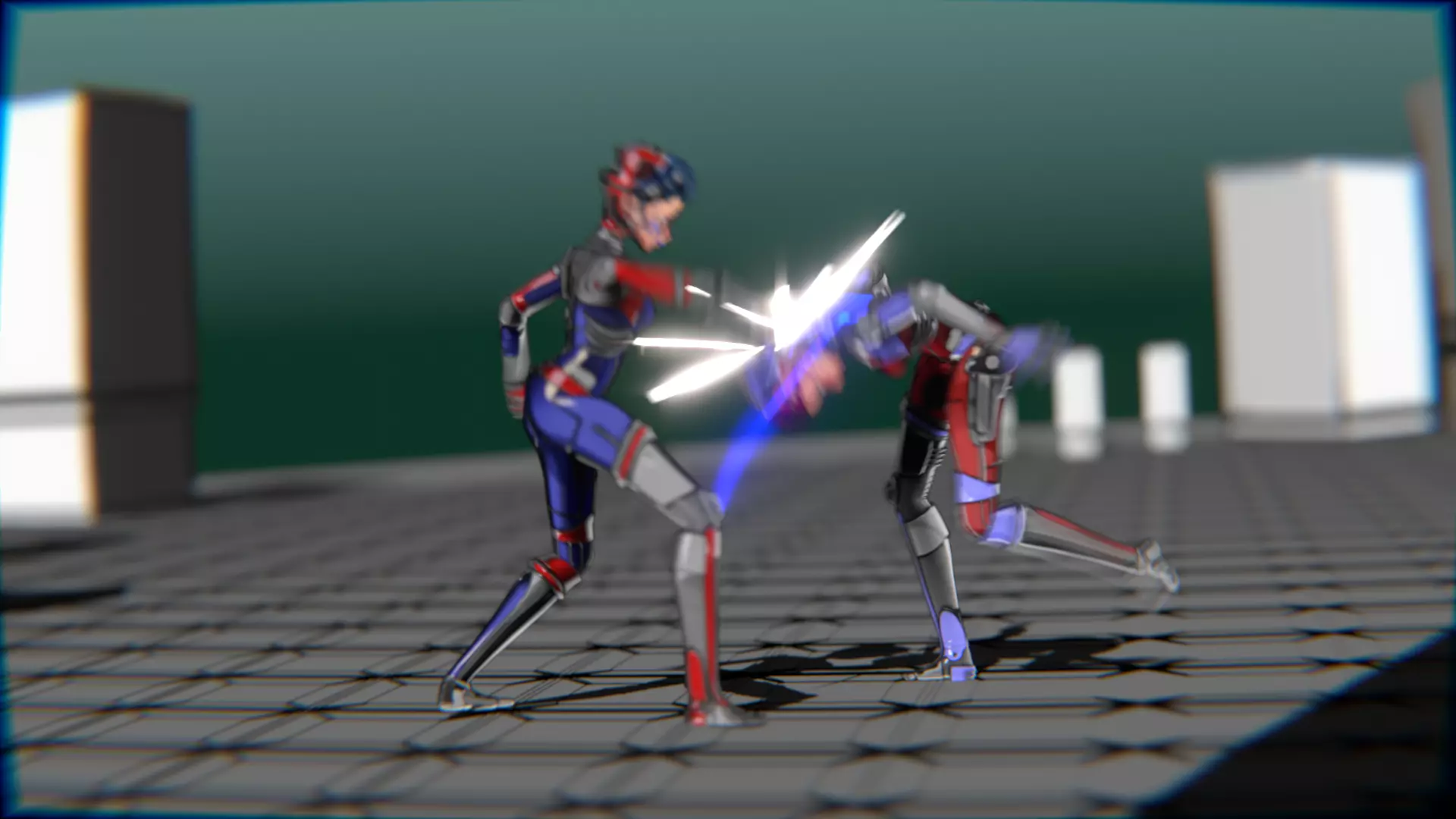 ARC Combat animation Red vs Blue Low-poly 3D model_54