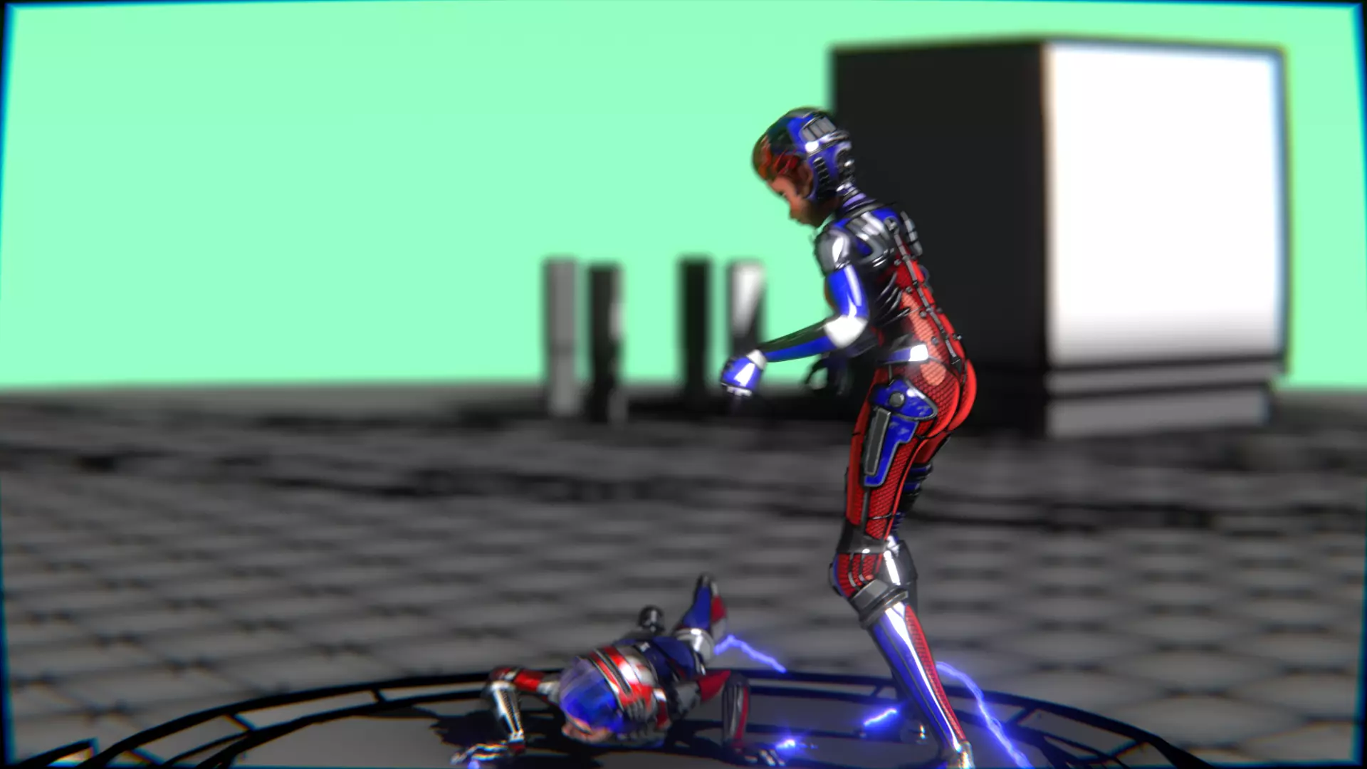 ARC Combat animation Red vs Blue Low-poly 3D model_64