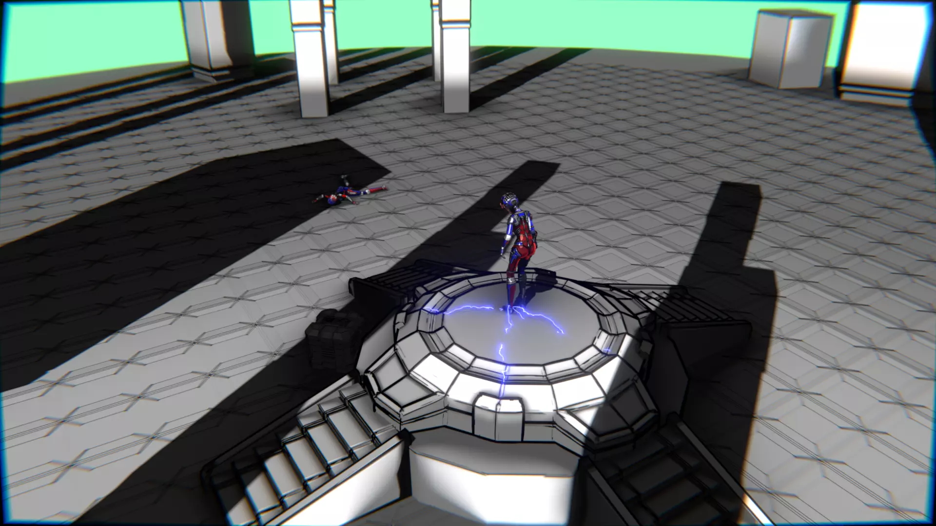 ARC Combat animation Red vs Blue Low-poly 3D model_97